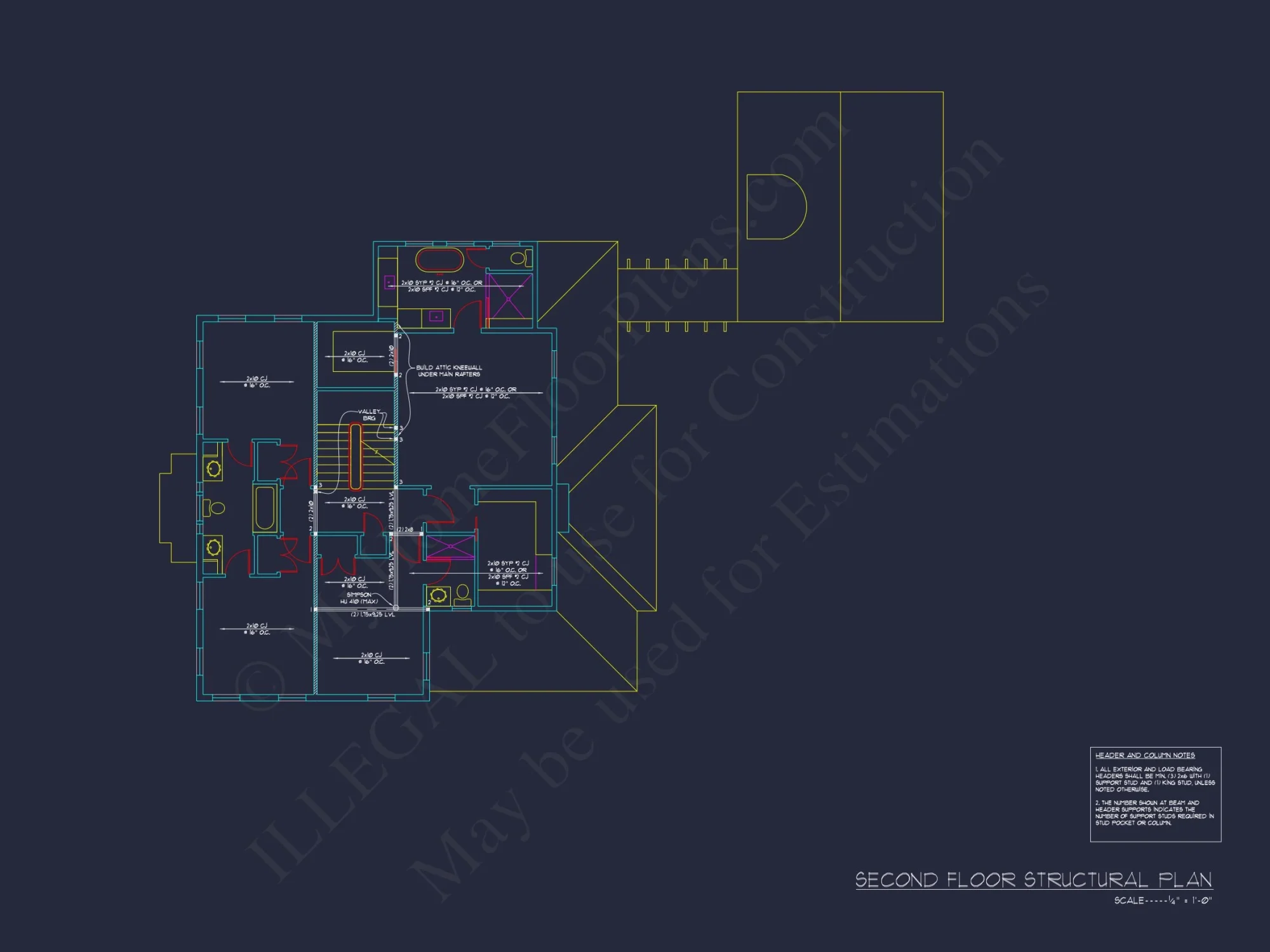 Traditional 2-Story house Plan with 3-Car Garage