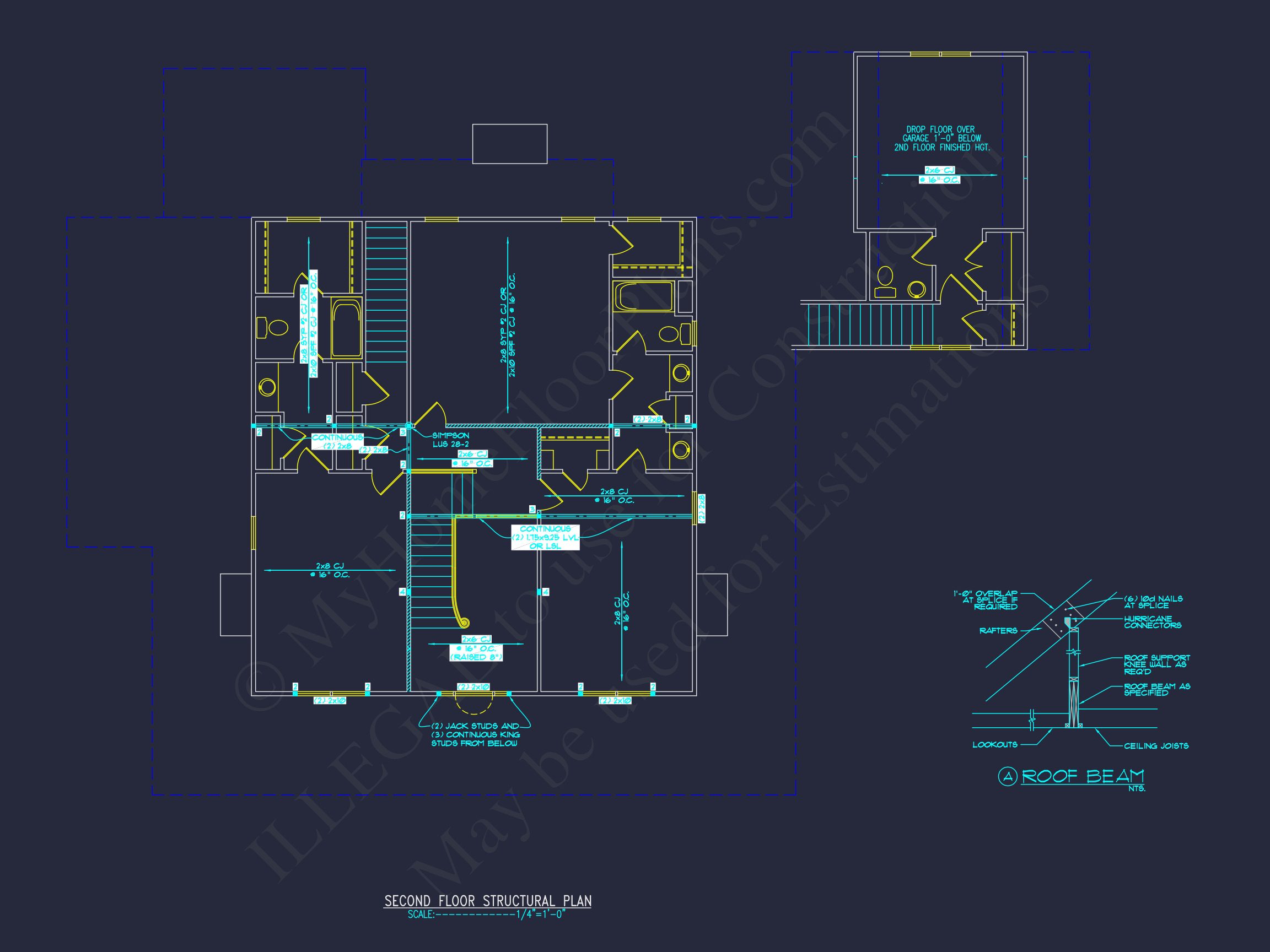 Traditional 2-Story house Plan with 4 Bedrooms and Basement (82'-5"x59'-11")