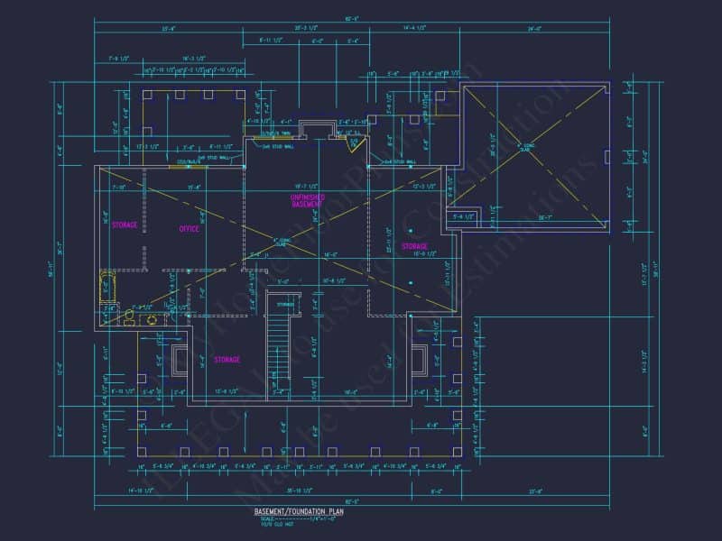 Traditional 2-Story house Plan with 4 Bedrooms and Basement (82'-5"x59'-11")