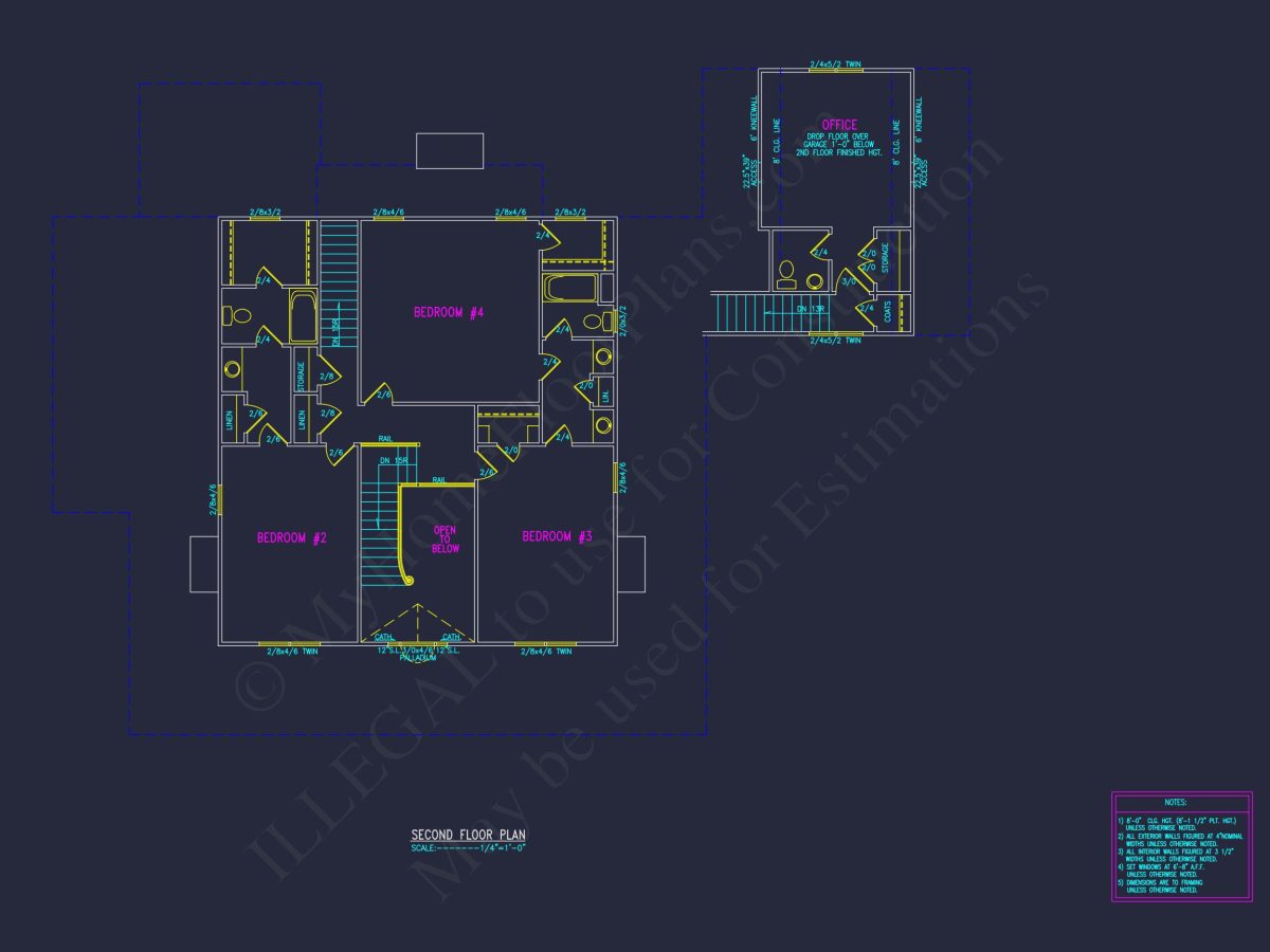 Traditional 2-Story house Plan with 4 Bedrooms and Basement (82'-5"x59'-11")
