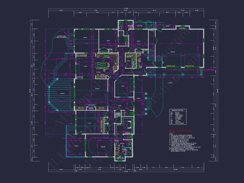 Traditional 2-Story house Plan with Open Floor Plan - 3321 Sq Ft
