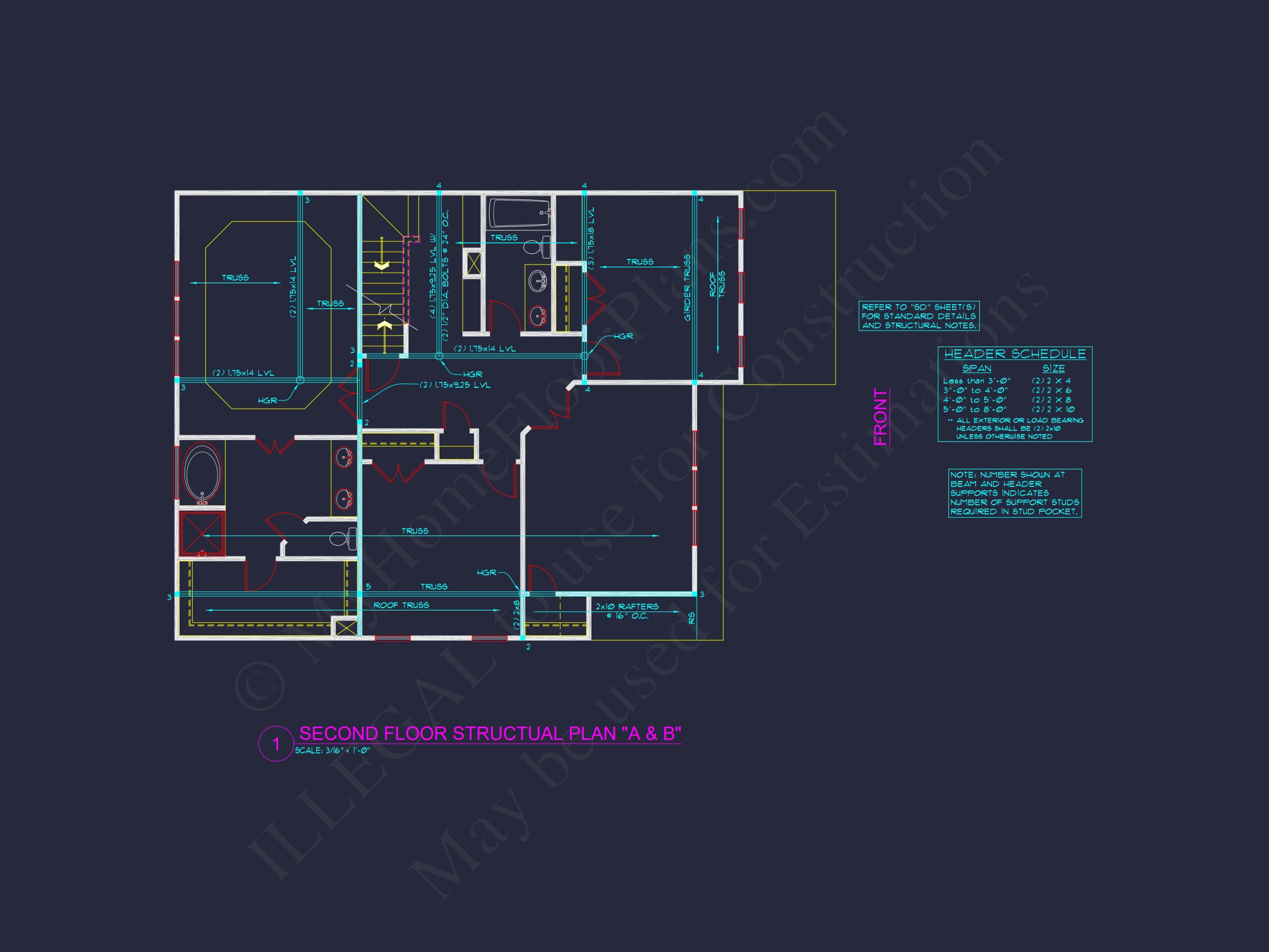 Traditional 2-Story house Plan with Open Floor Plan & Fireplace (2912 Sq Ft)