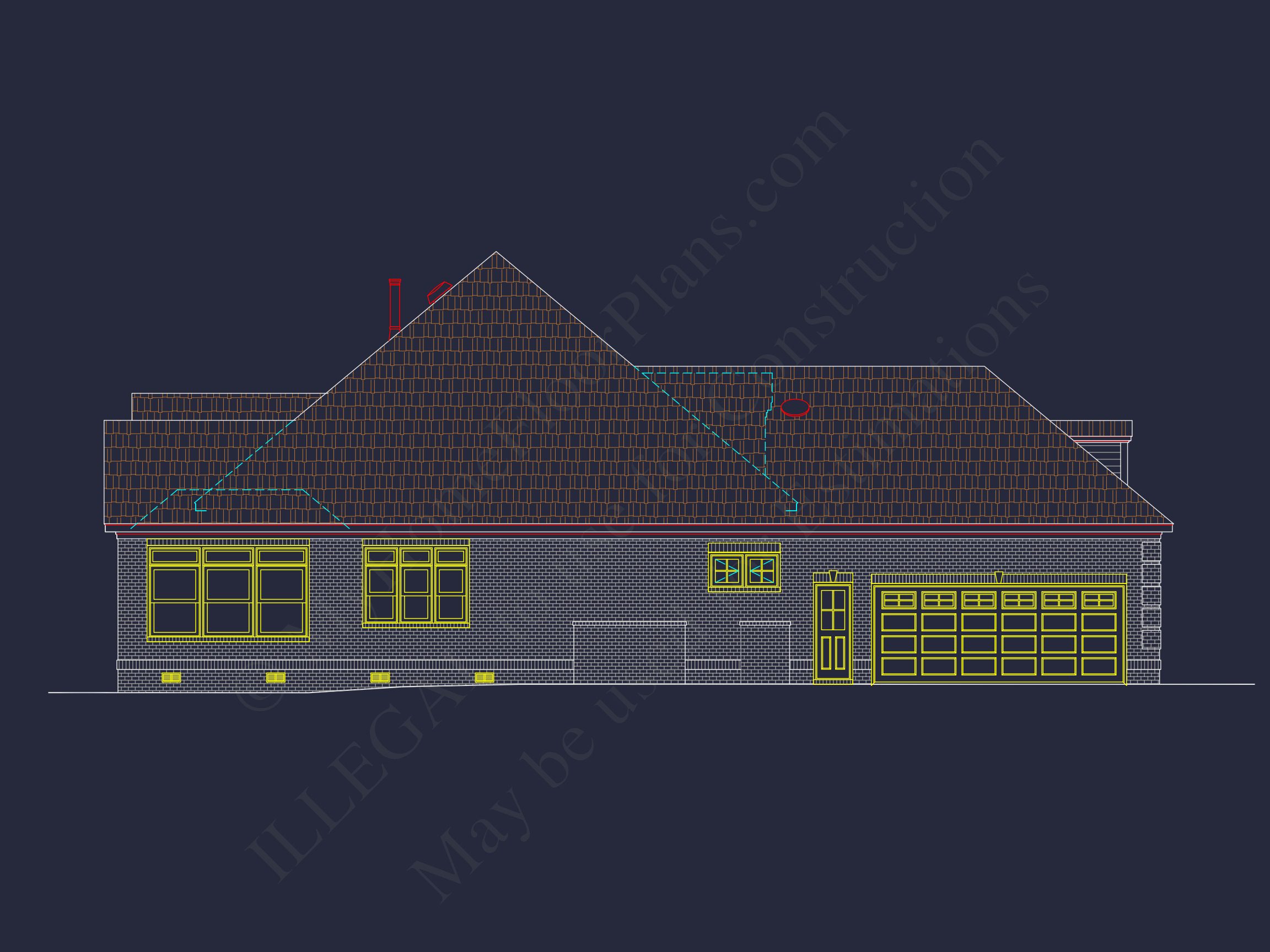 Traditional 3-Bedroom house Plan with Courtyard (Blueprint)