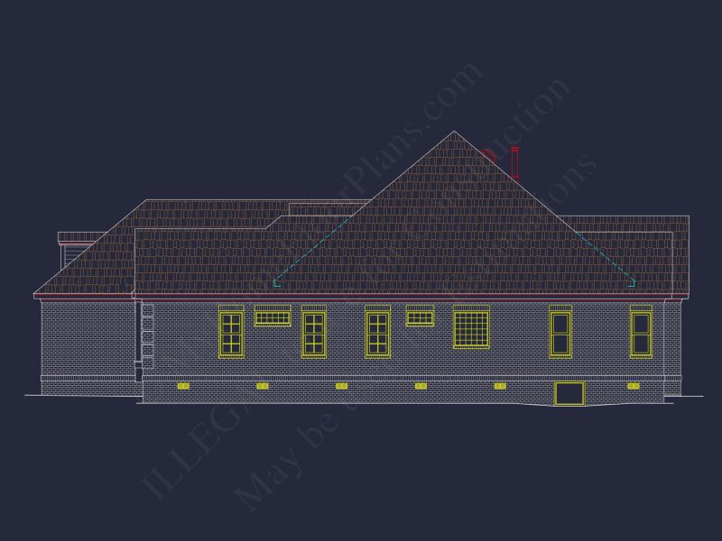 Traditional 3-Bedroom house Plan with Courtyard (Blueprint)