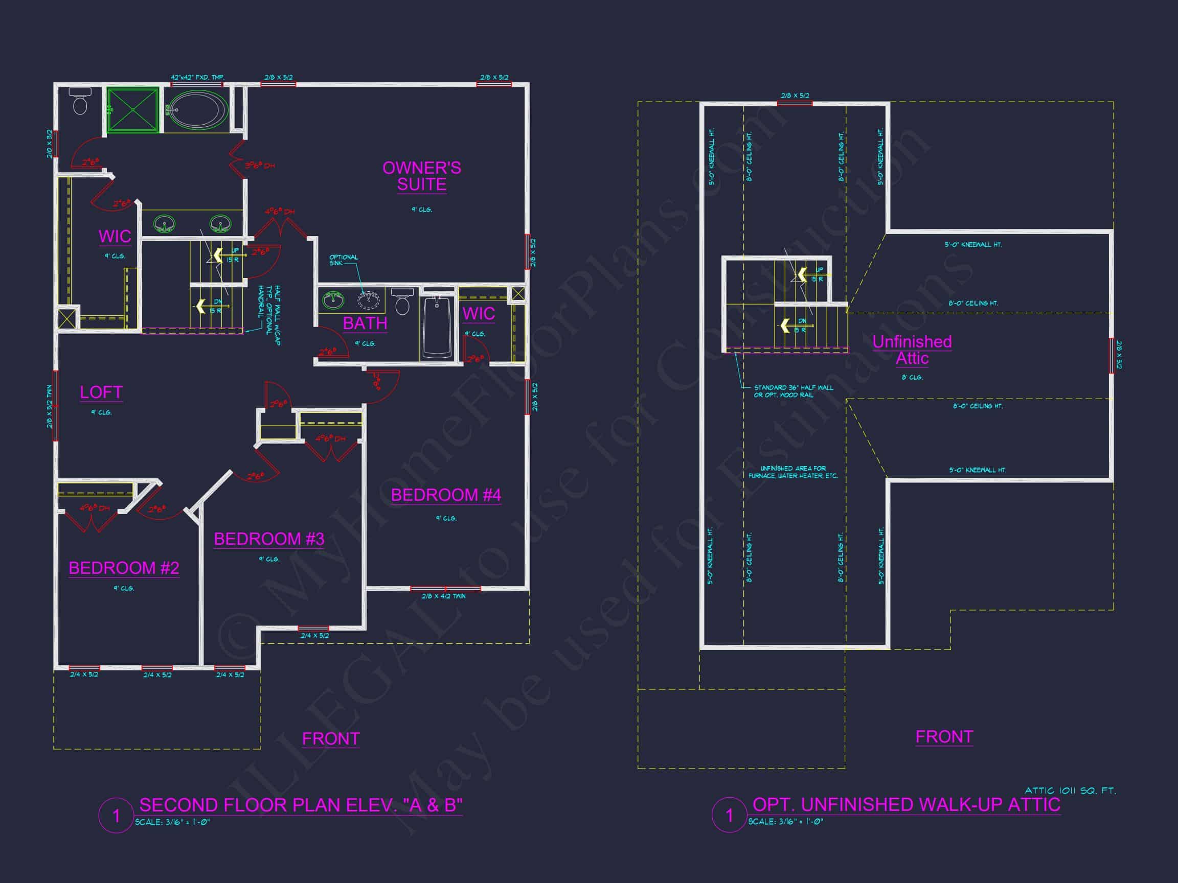 Traditional 4-Bedroom house Plan with 2-Car Garage