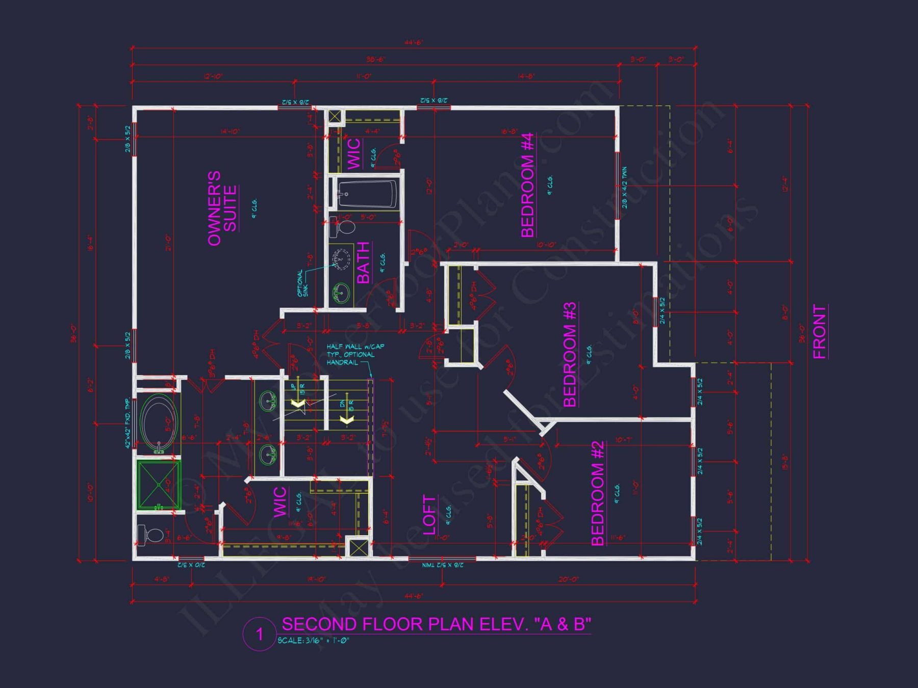 Traditional 4-Bedroom house Plan with 2-Car Garage