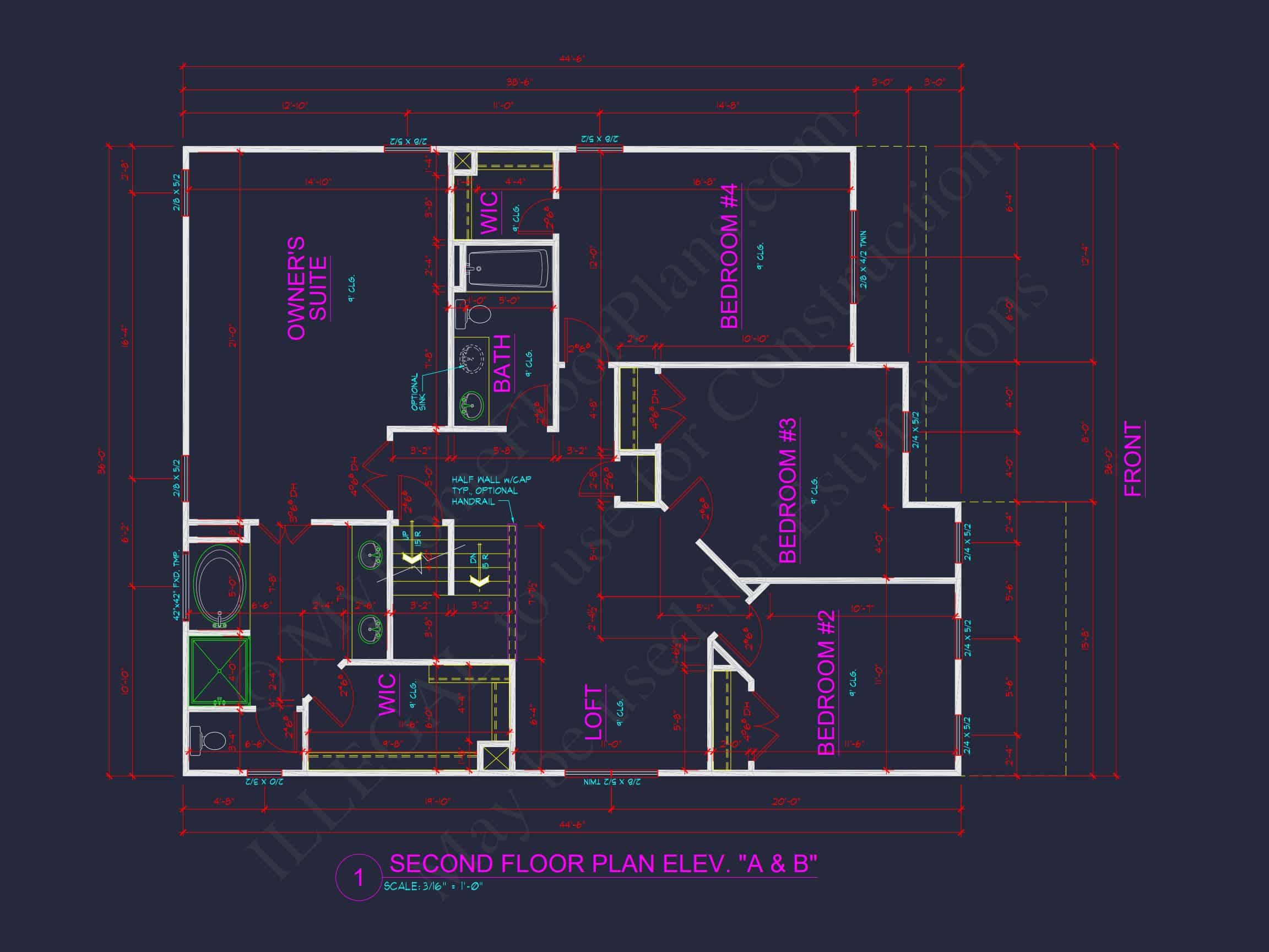 Traditional 4-Bedroom house Plan with 2-Car Garage