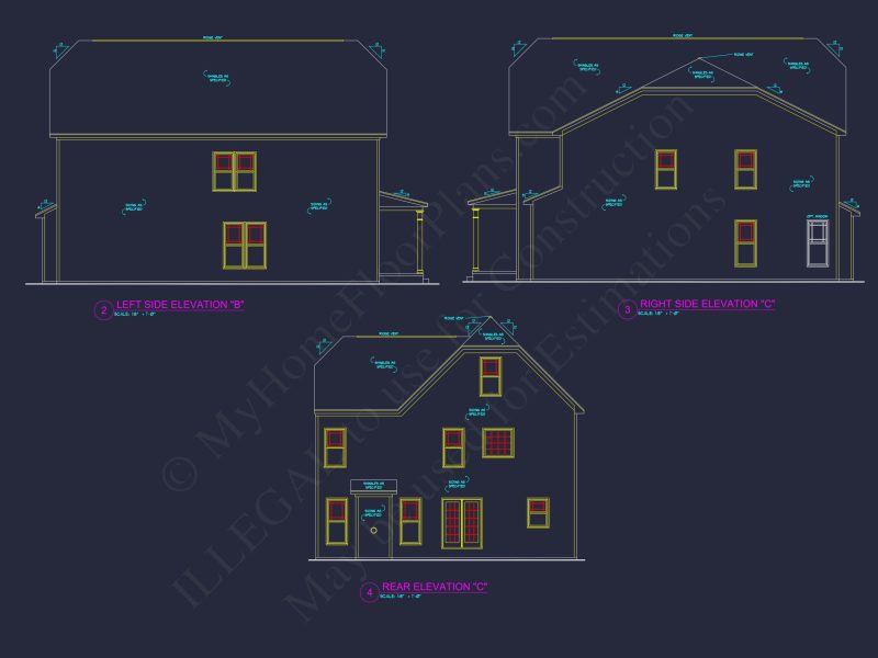 Traditional 4-Bedroom house Plan with 2-Car Garage