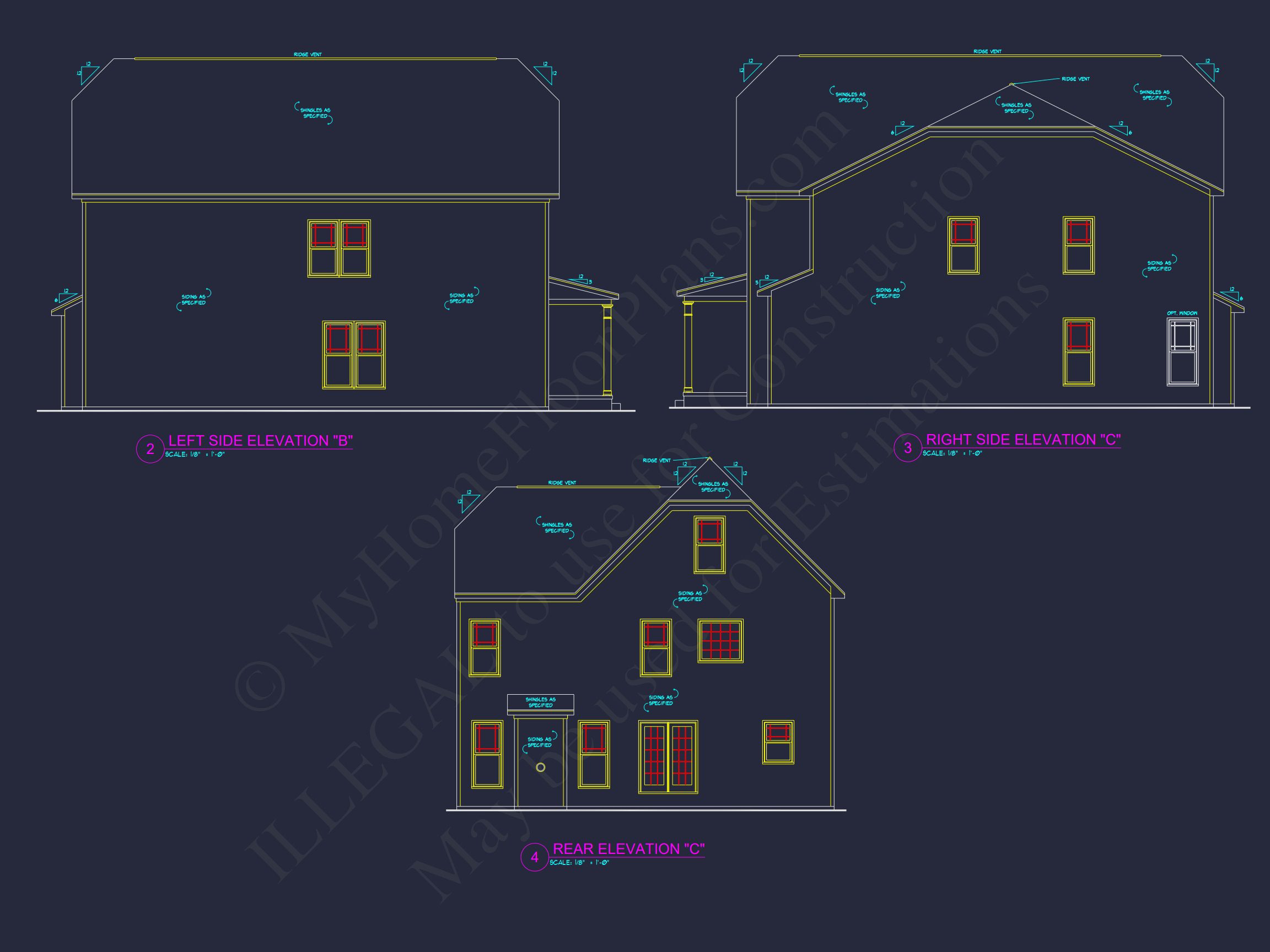 Traditional 4-Bedroom house Plan with 2-Car Garage