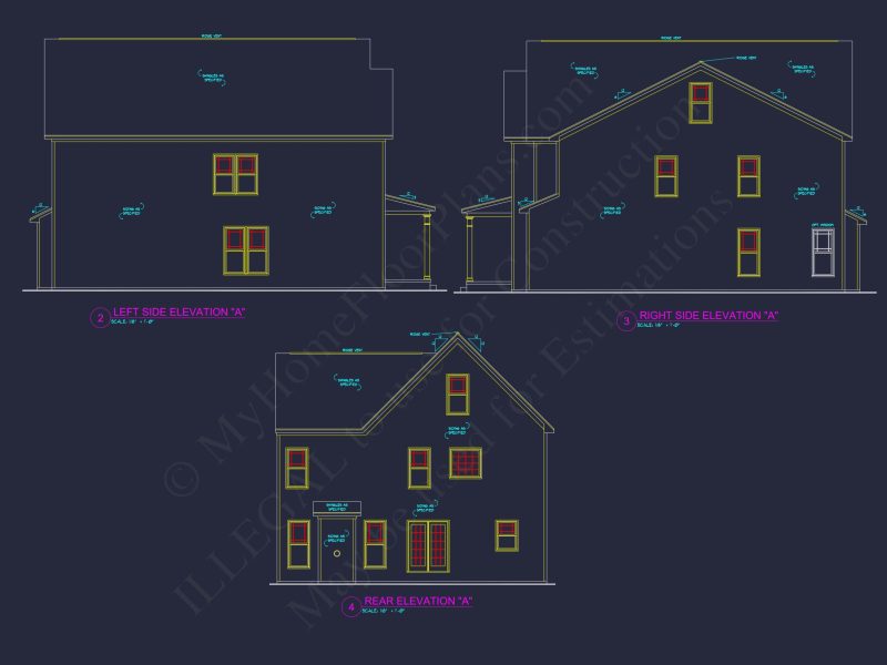 Traditional 4-Bedroom house Plan with 2-Car Garage