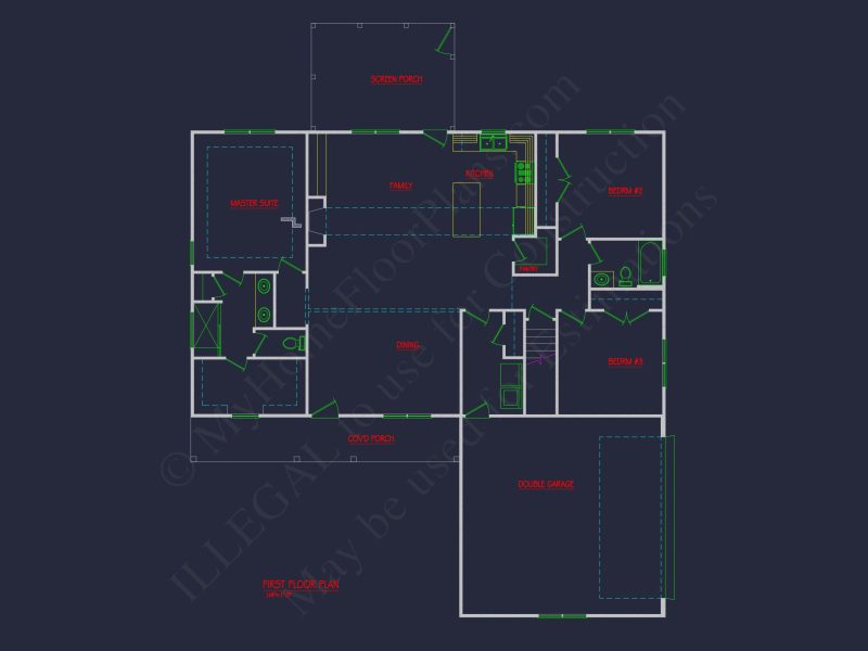 Traditional Country house Plan with Open Floor Plan & CAD Designs