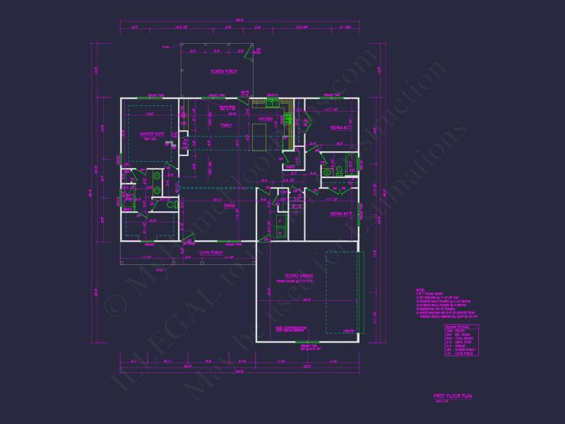 Traditional Country house Plan with Open Floor Plan & CAD Designs