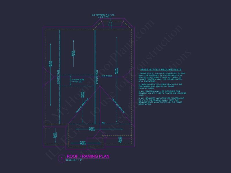 Traditional Craftsman house Floor Plan with Architectural Designs