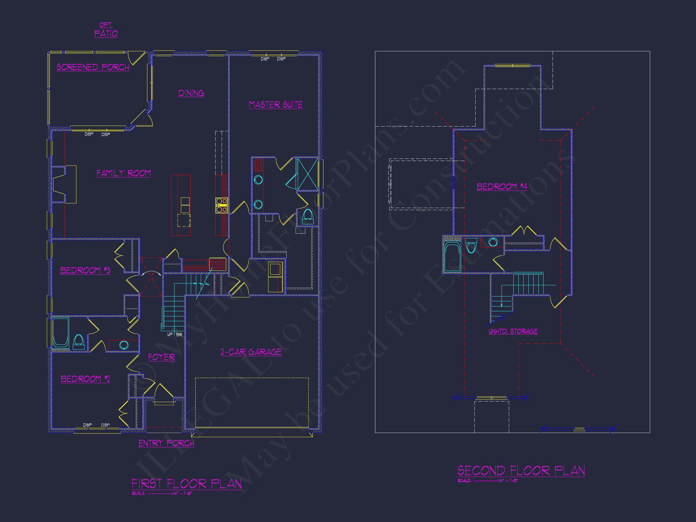 Traditional Craftsman house Floor Plan with CAD Designs