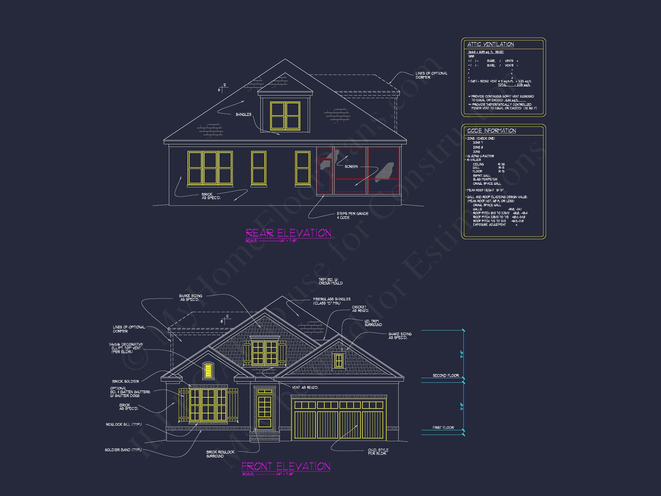 Traditional Craftsman house Floor Plan with CAD Designs