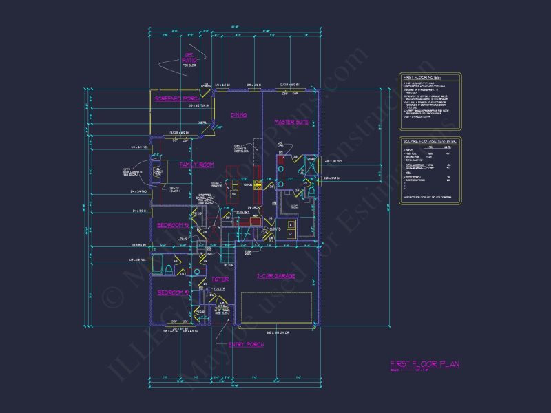Traditional Craftsman house Floor Plan with CAD Designs