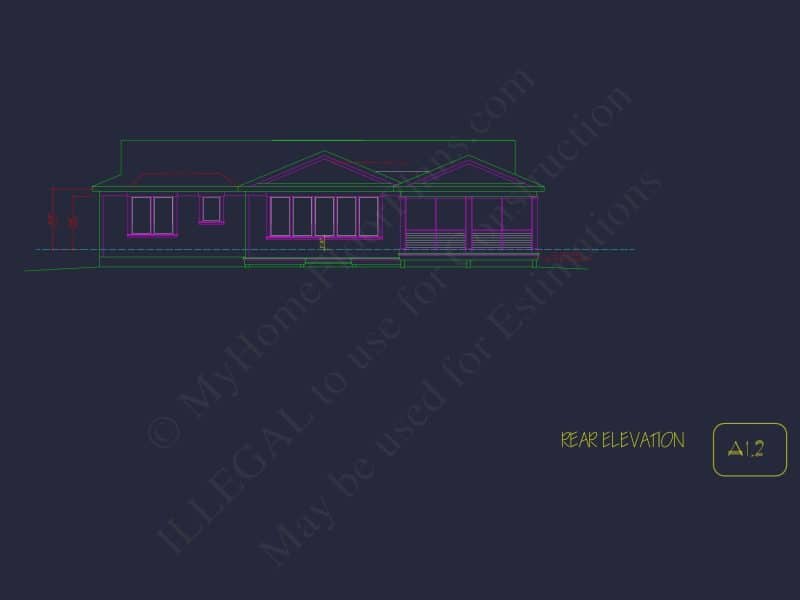 Traditional Craftsman house Plan with 1-Story CAD Designs