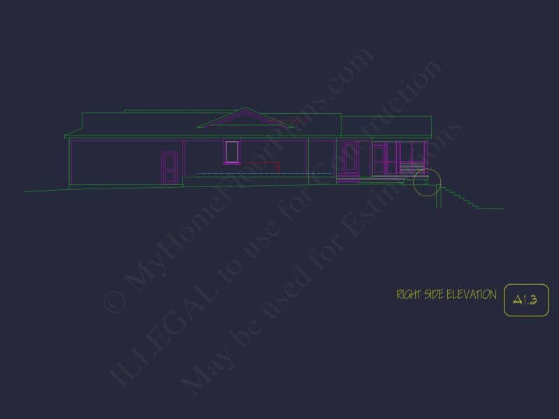 Traditional Craftsman house Plan with 1-Story CAD Designs