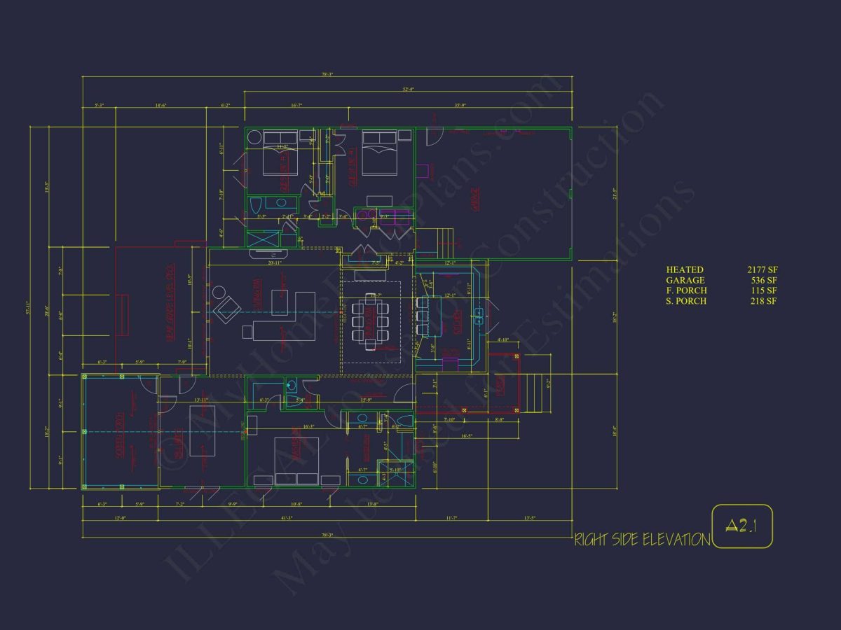 Traditional Craftsman house Plan with 1-Story CAD Designs