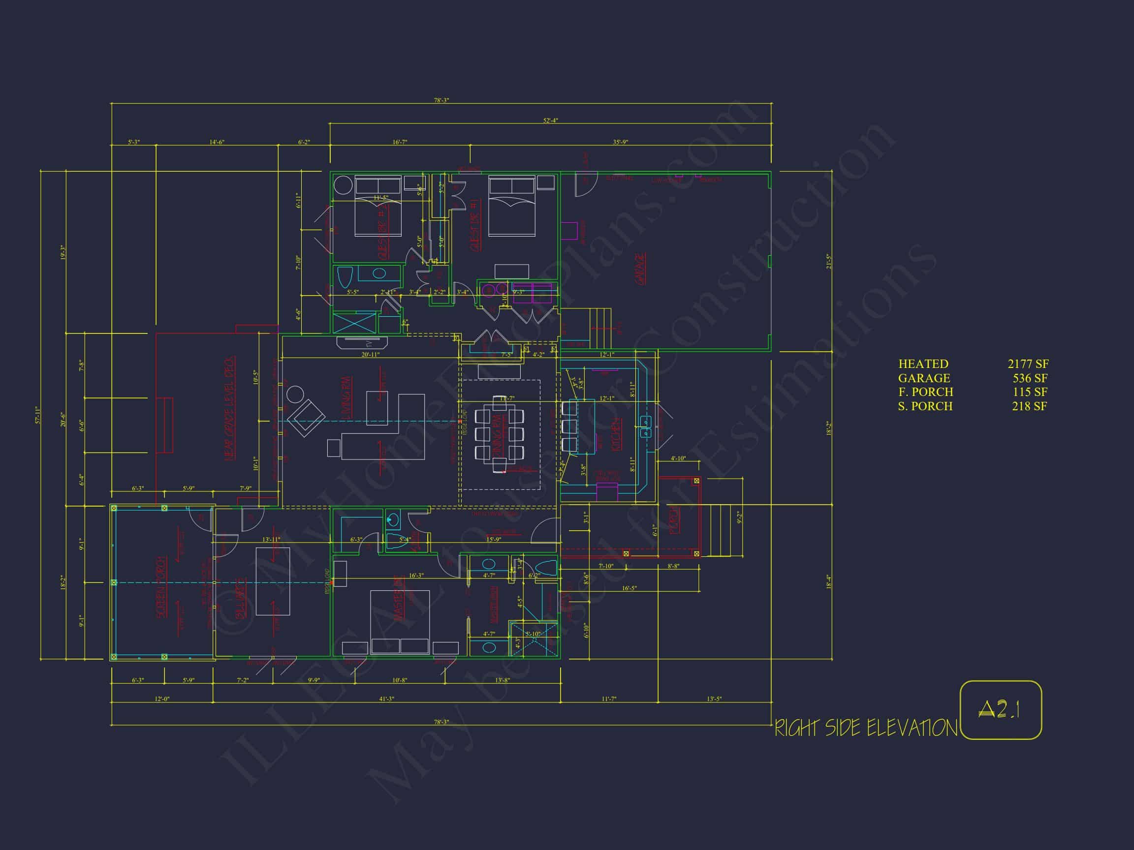 Traditional Craftsman house Plan with 1-Story CAD Designs