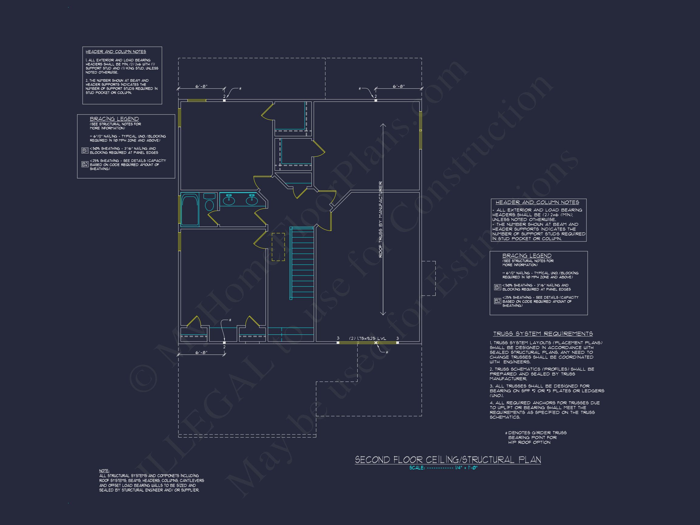 Traditional Craftsman house Plan with 2 Floors and CAD Designs