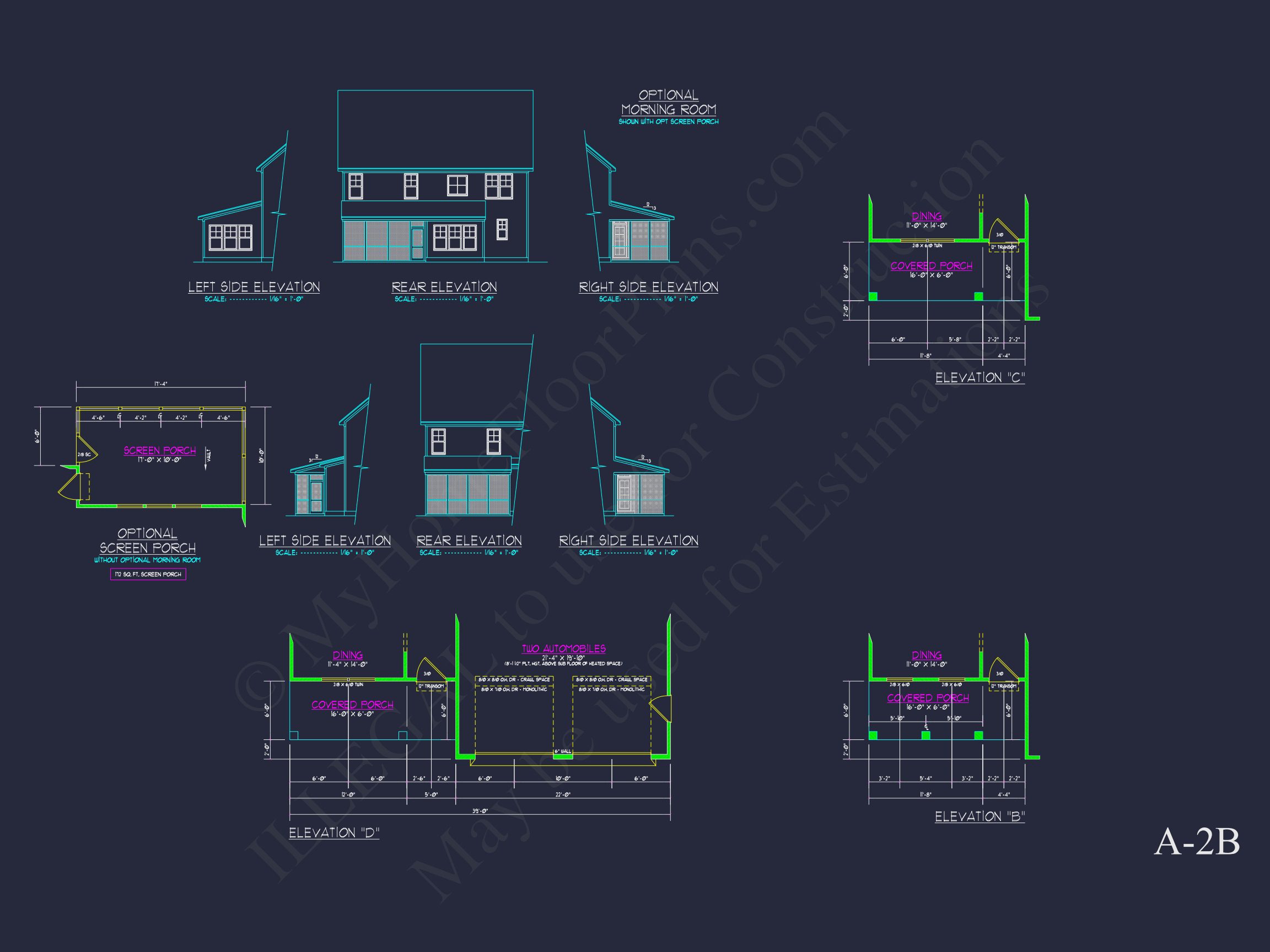 Traditional Craftsman house Plan with 2 Floors & CAD Blueprints