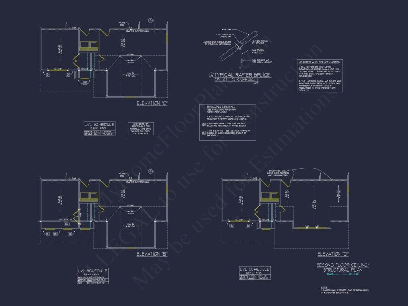 Traditional Craftsman house Plan with 2 Floors & CAD Blueprints
