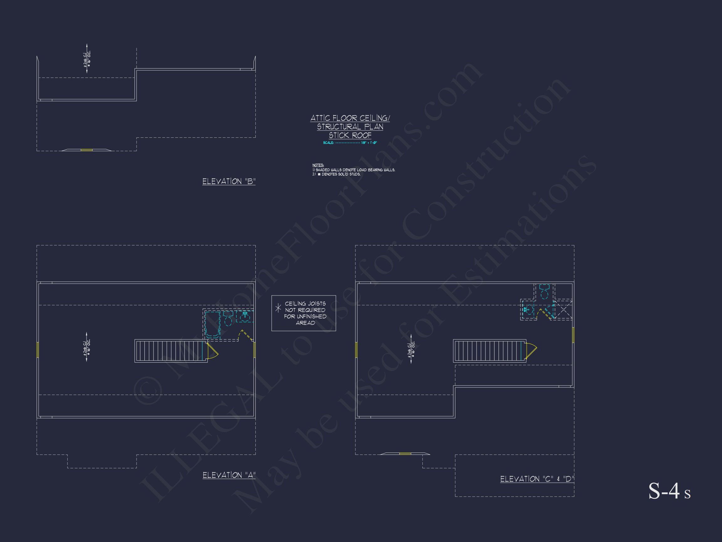 Traditional Craftsman house Plan with 2 Floors & CAD Blueprints
