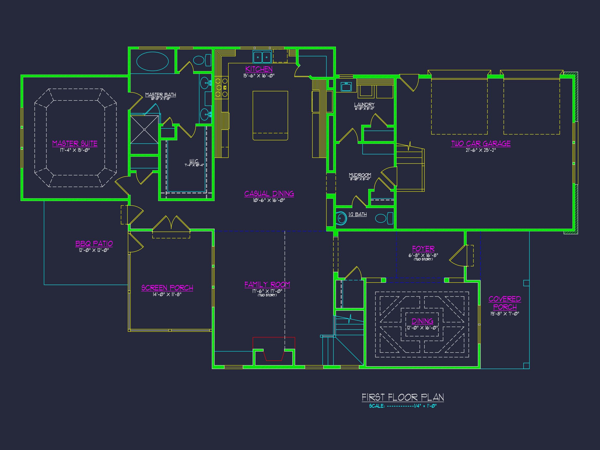 Traditional Craftsman house Plan with 2-Story Floor Design