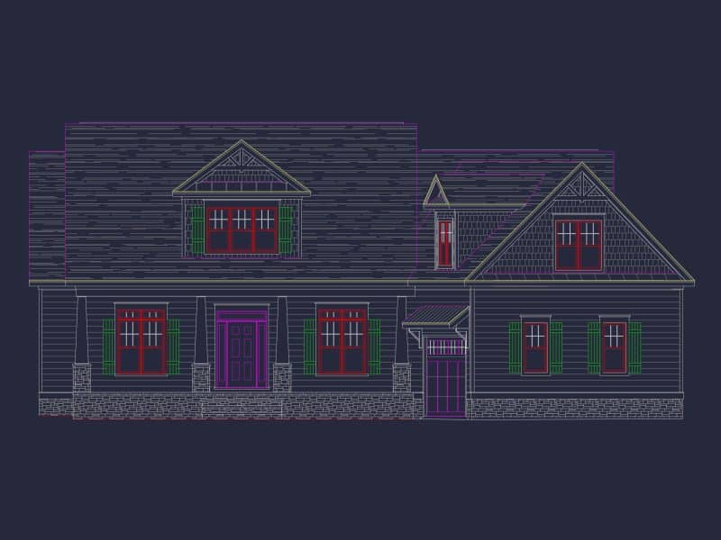 Traditional Craftsman house Plan with Bonus Room and Open Floor Plan