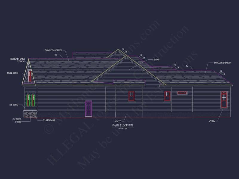 Traditional Craftsman house Plan with Bonus Room and Open Floor Plan