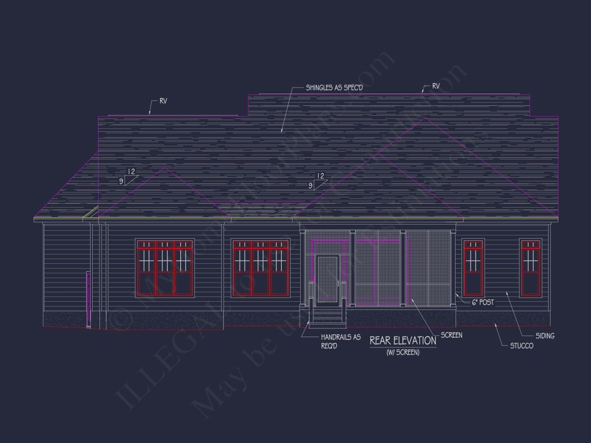 Traditional Craftsman house Plan with Bonus Room and Open Floor Plan