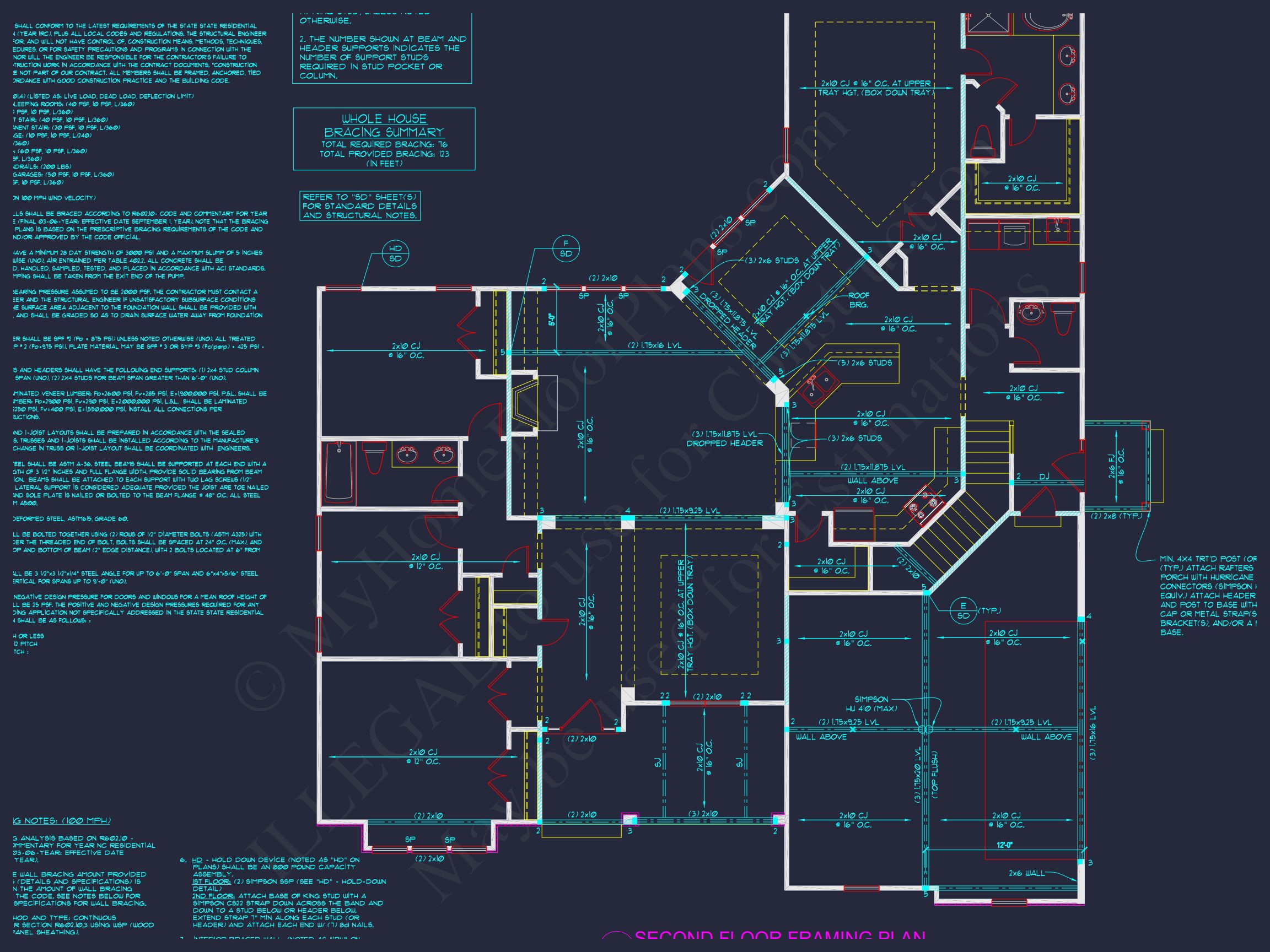 Traditional Craftsman house Plan with Detailed Floor Blueprint