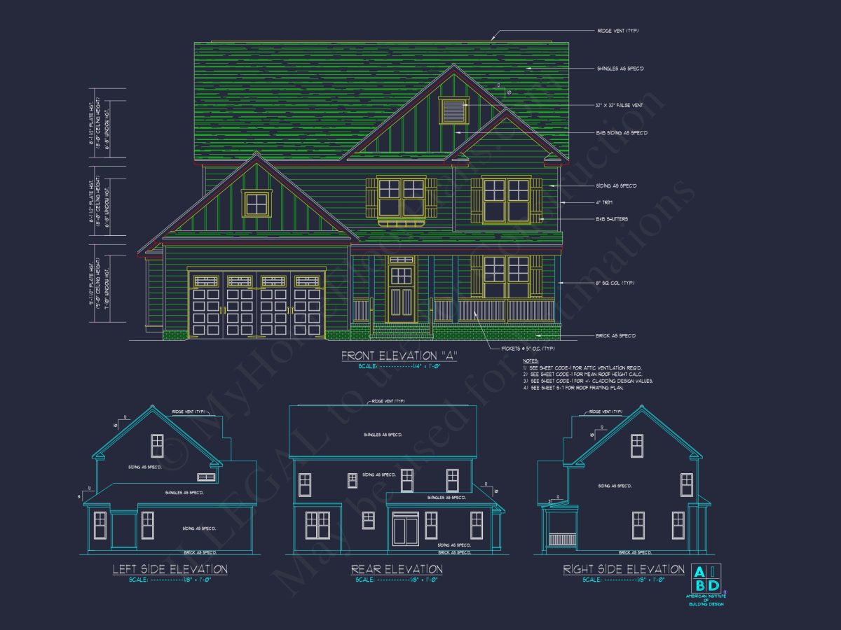 Traditional Craftsman house Plan with Spacious Floor Layout