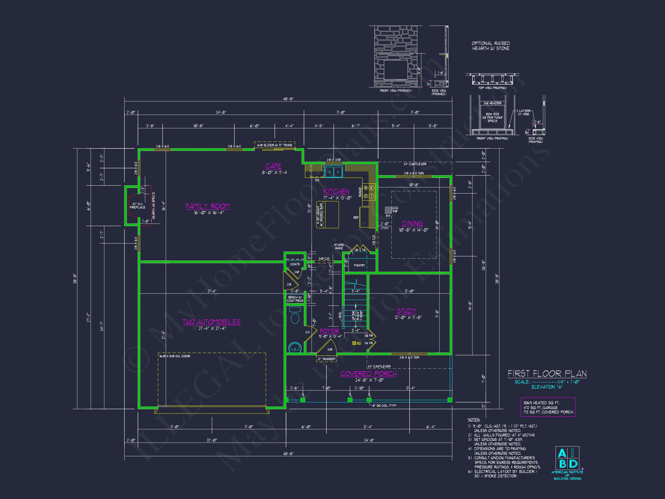 Traditional Craftsman house Plan with Spacious Floor Layout