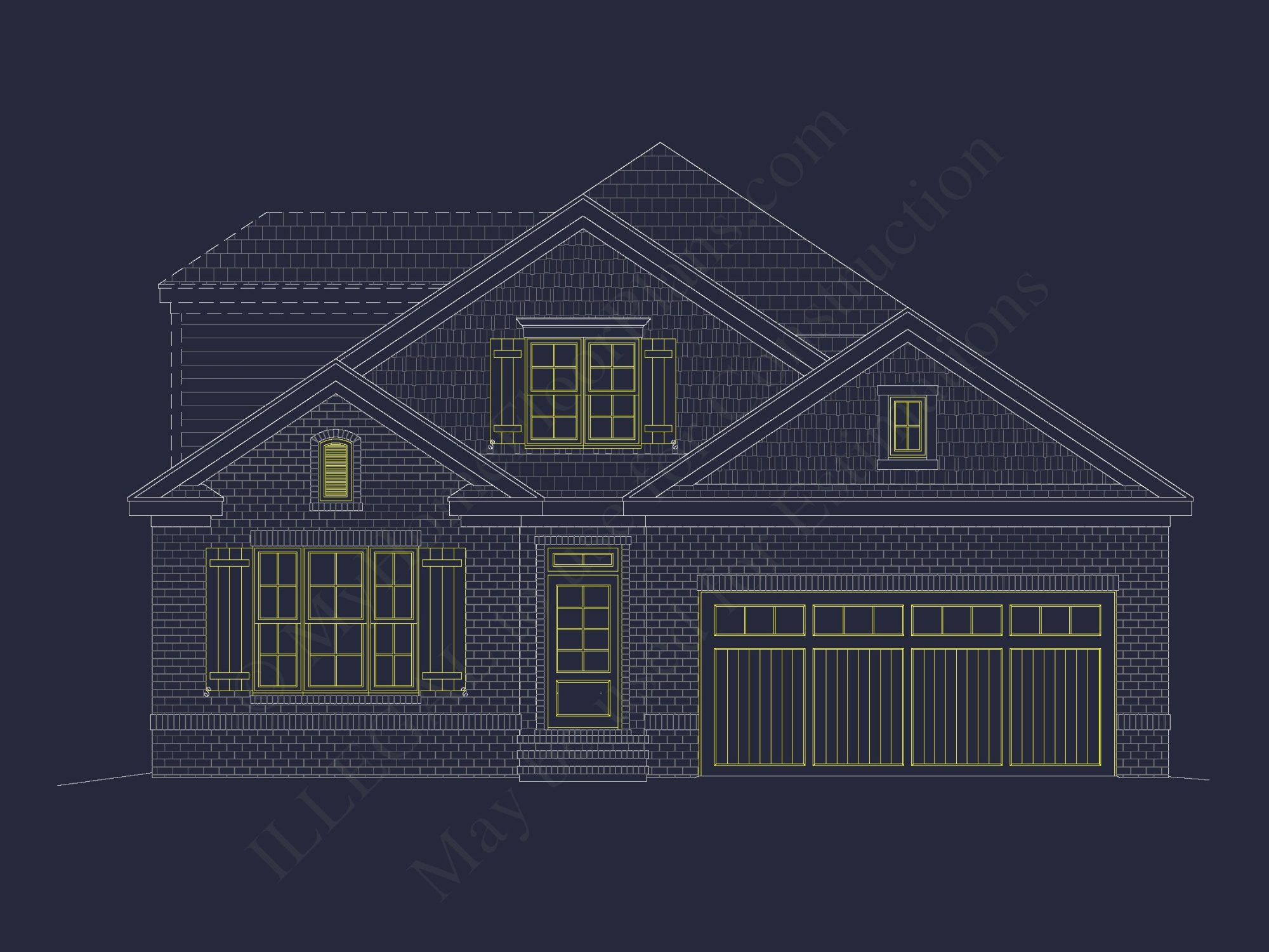 Traditional Craftsman house Floor Plan with CAD Designs