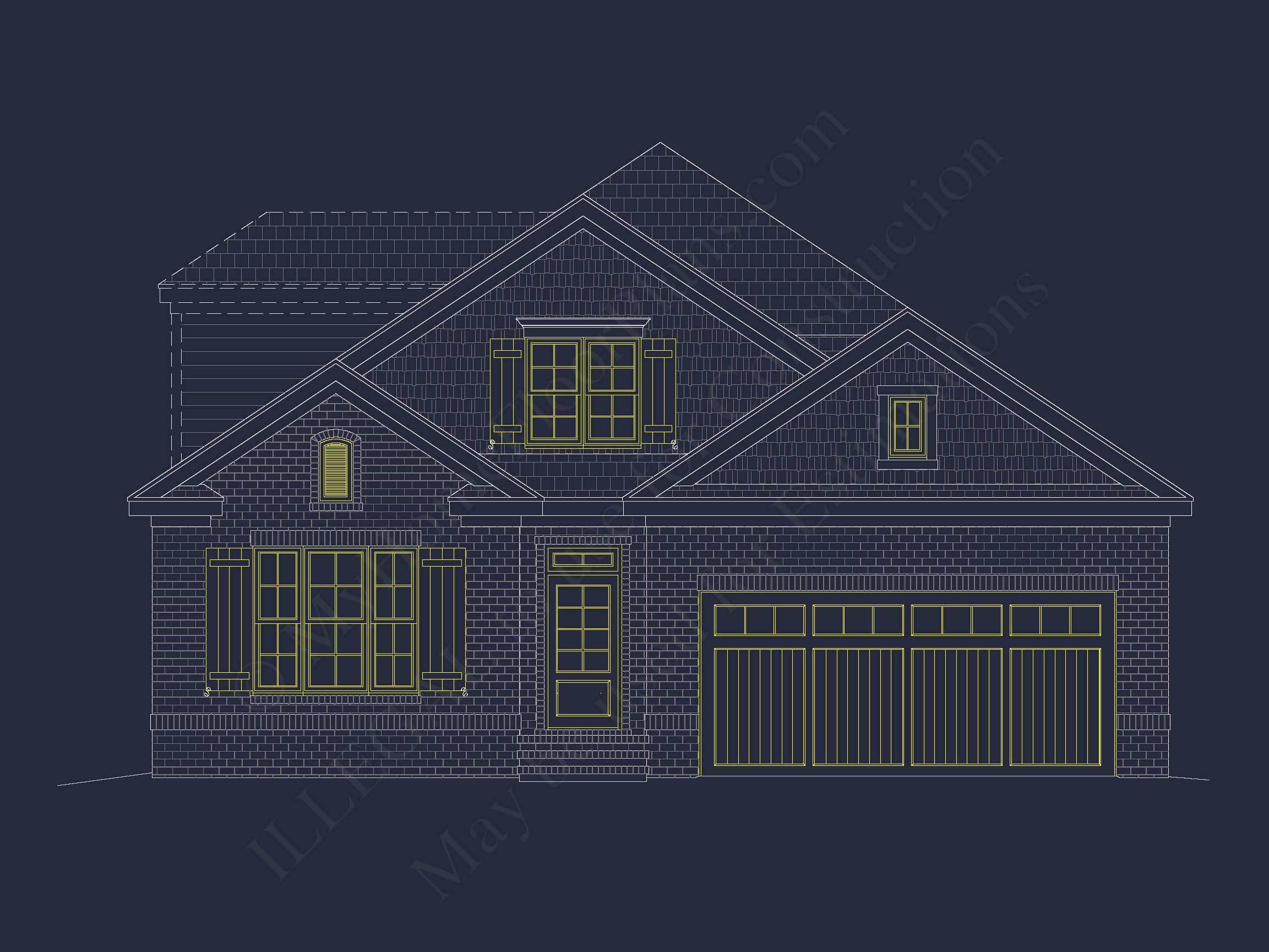 Traditional Craftsman house Floor Plan with CAD Designs