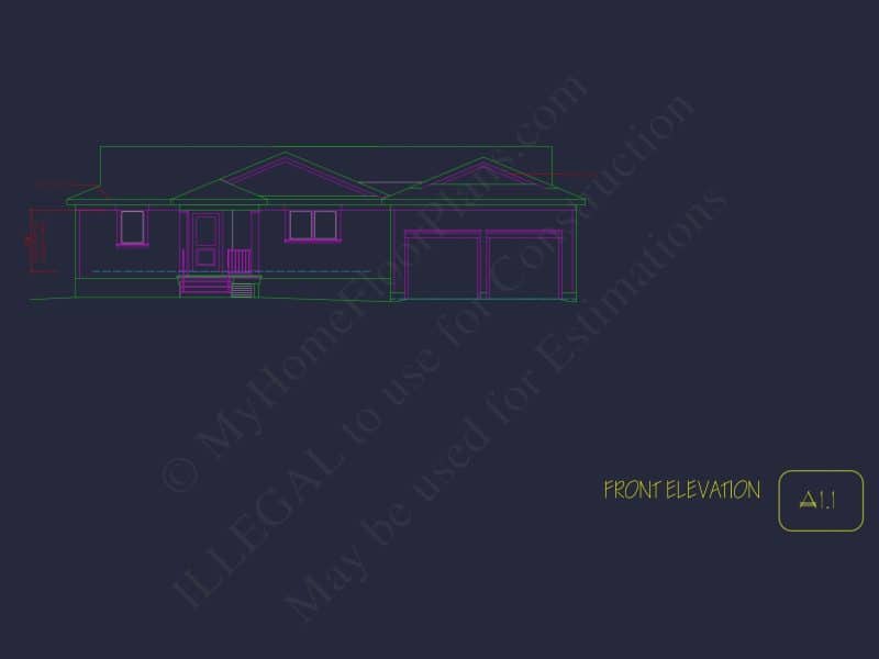 Traditional Craftsman house Plan with 1-Story CAD Designs