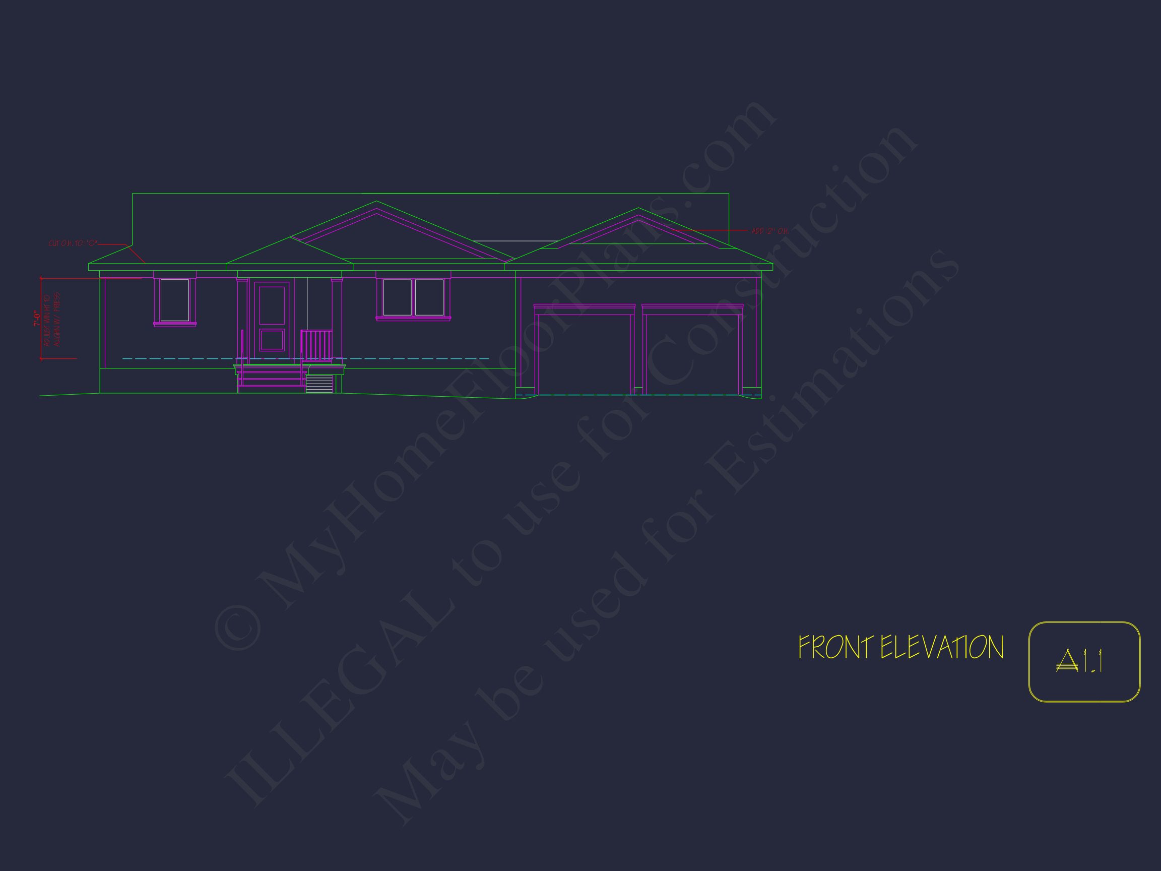 Traditional Craftsman house Plan with 1-Story CAD Designs