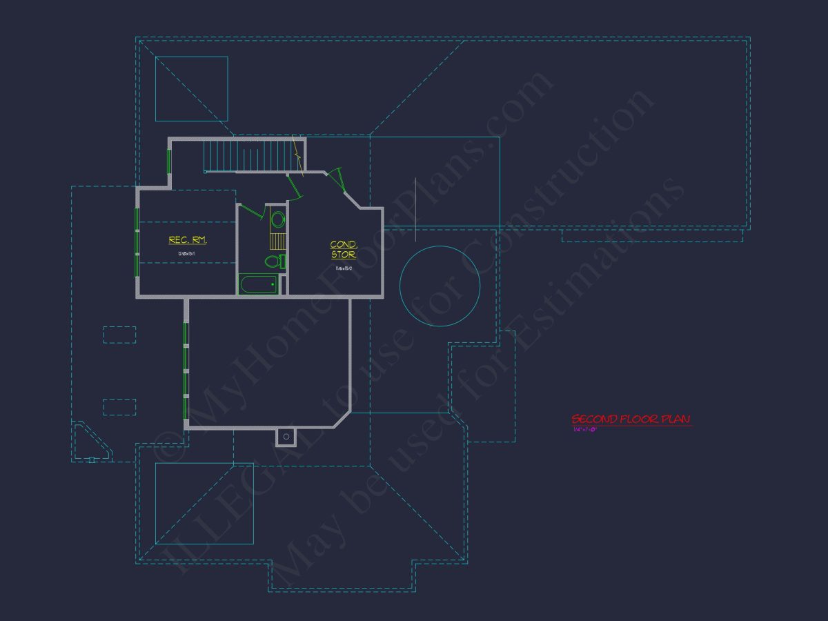 Traditional French Country house Floor Plan Blueprint