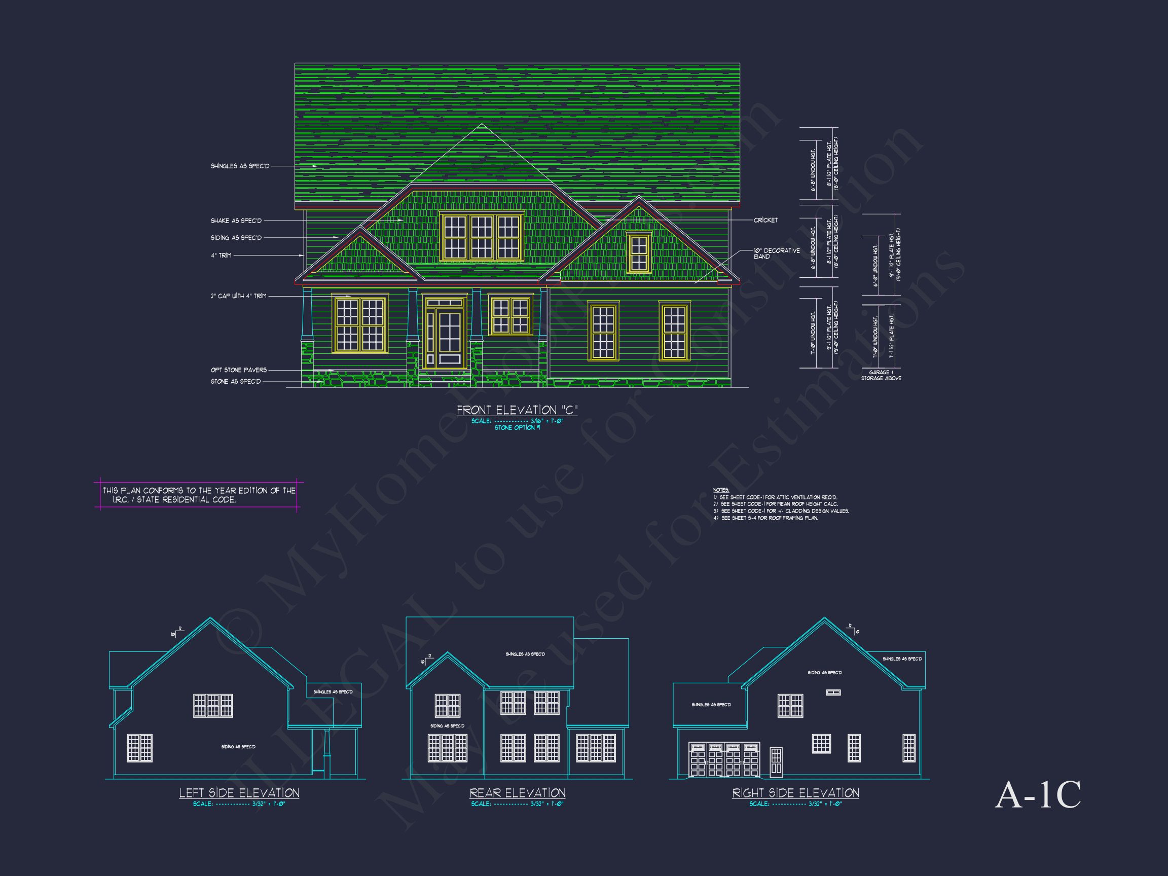 Traditional house Floor Plan with 4 Beds & Detailed CAD Blueprint