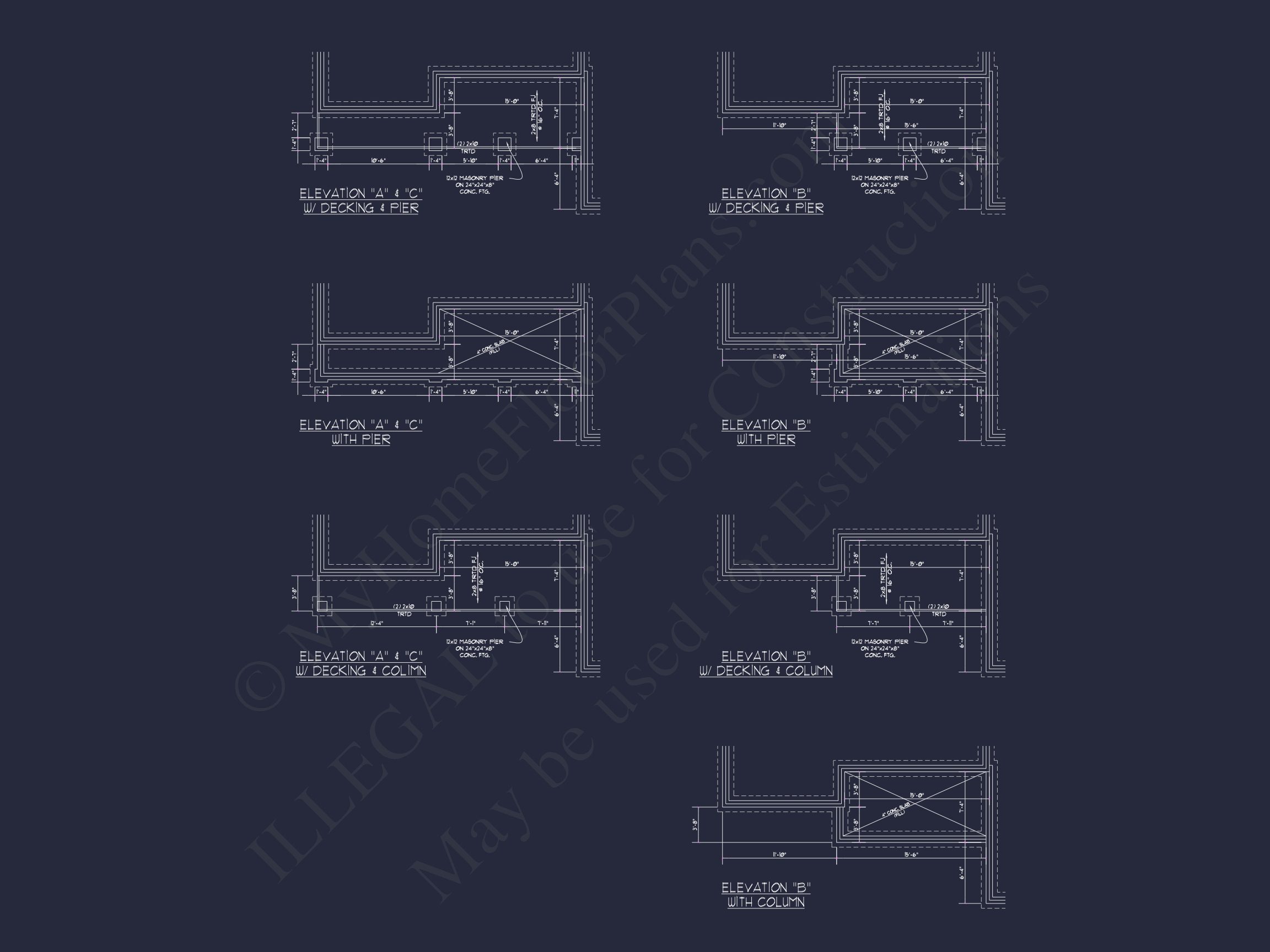 Traditional house Floor Plan with 4 Beds & Detailed CAD Blueprint