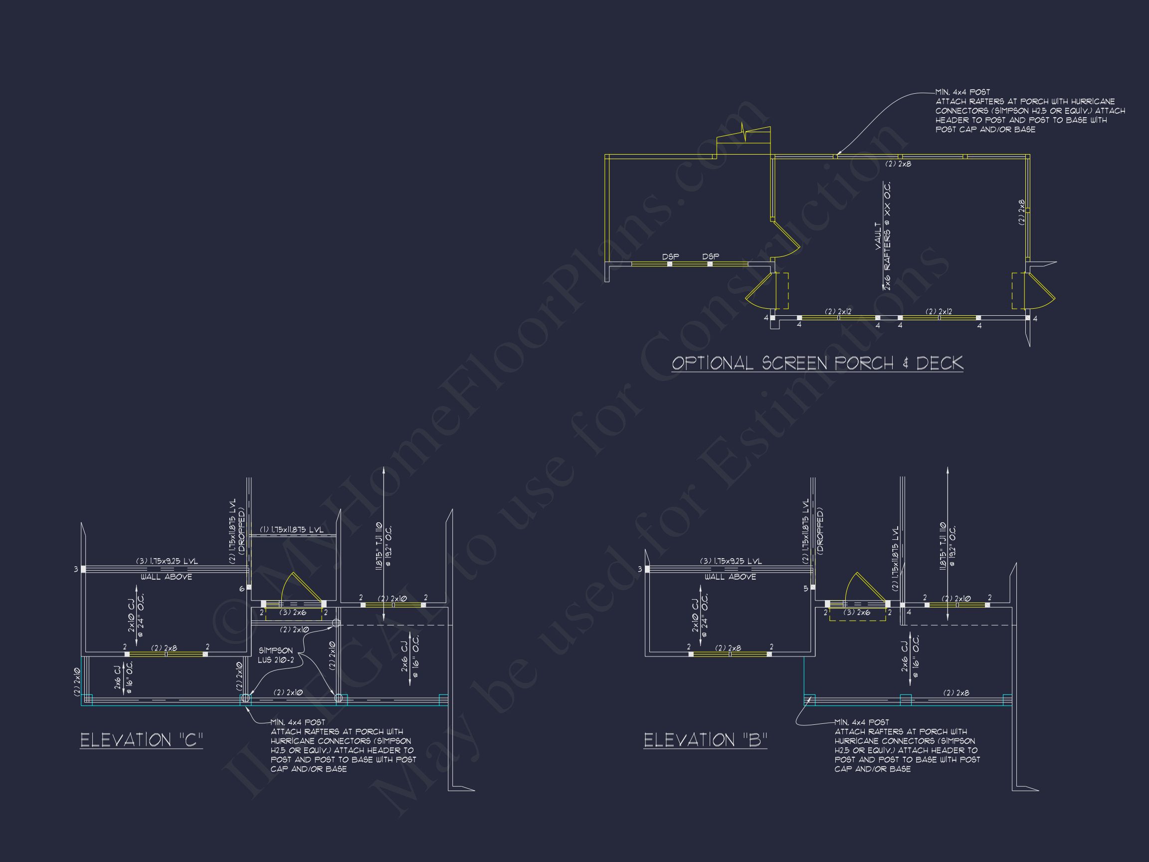 Traditional house Floor Plan with 4 Beds & Detailed CAD Blueprint