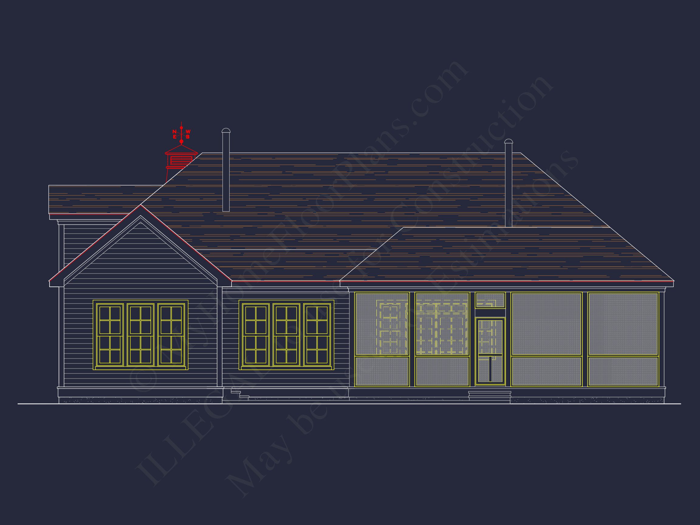 Traditional house Plan with 1 Story,CAD Designs & Floor Blueprint