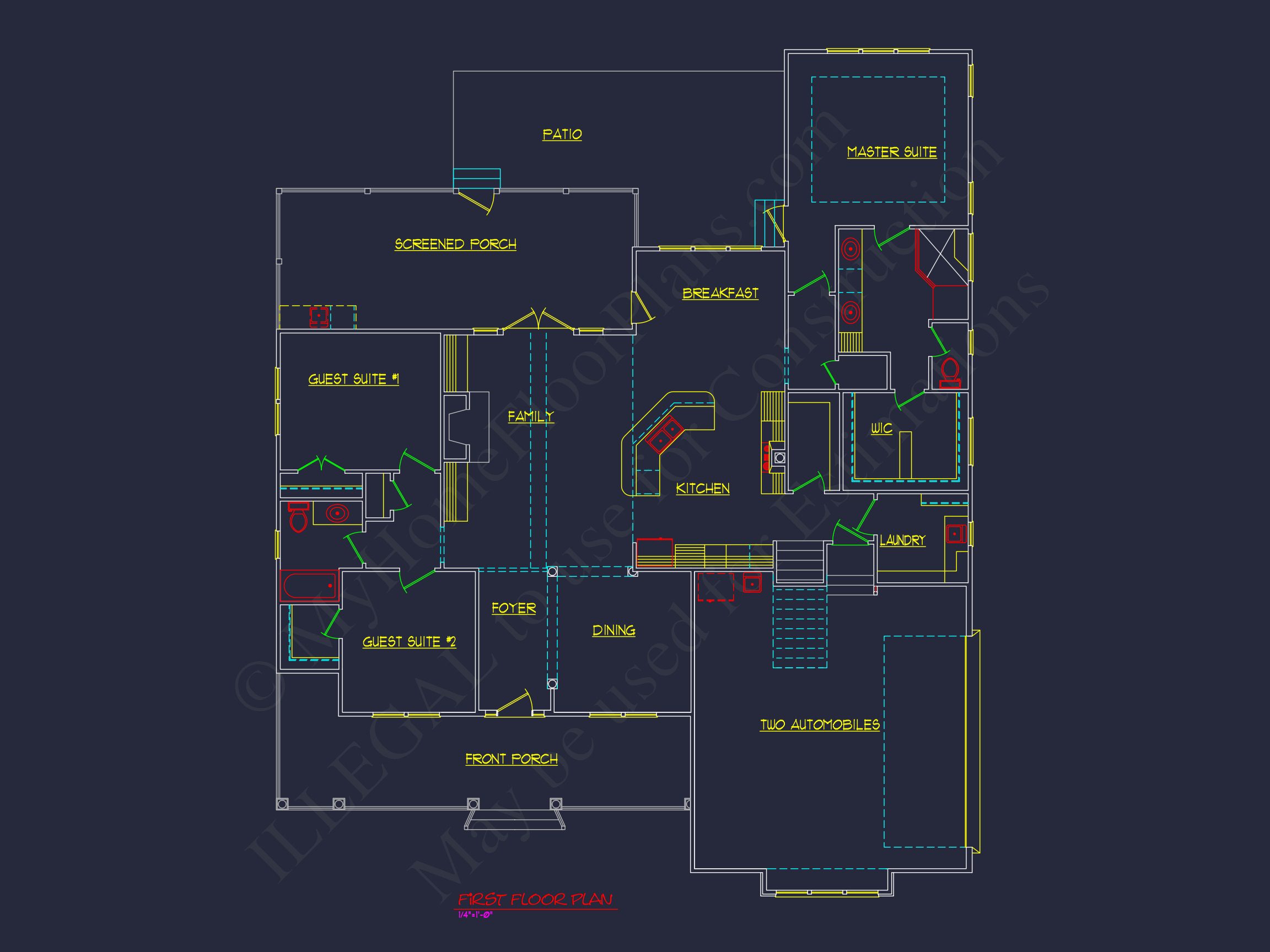 Traditional house Plan with 1 Story,CAD Designs & Floor Blueprint