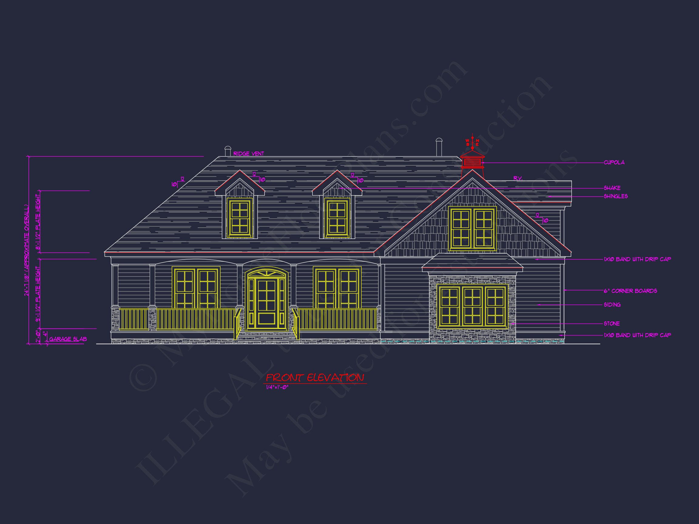 Traditional house Plan with 1 Story,CAD Designs & Floor Blueprint