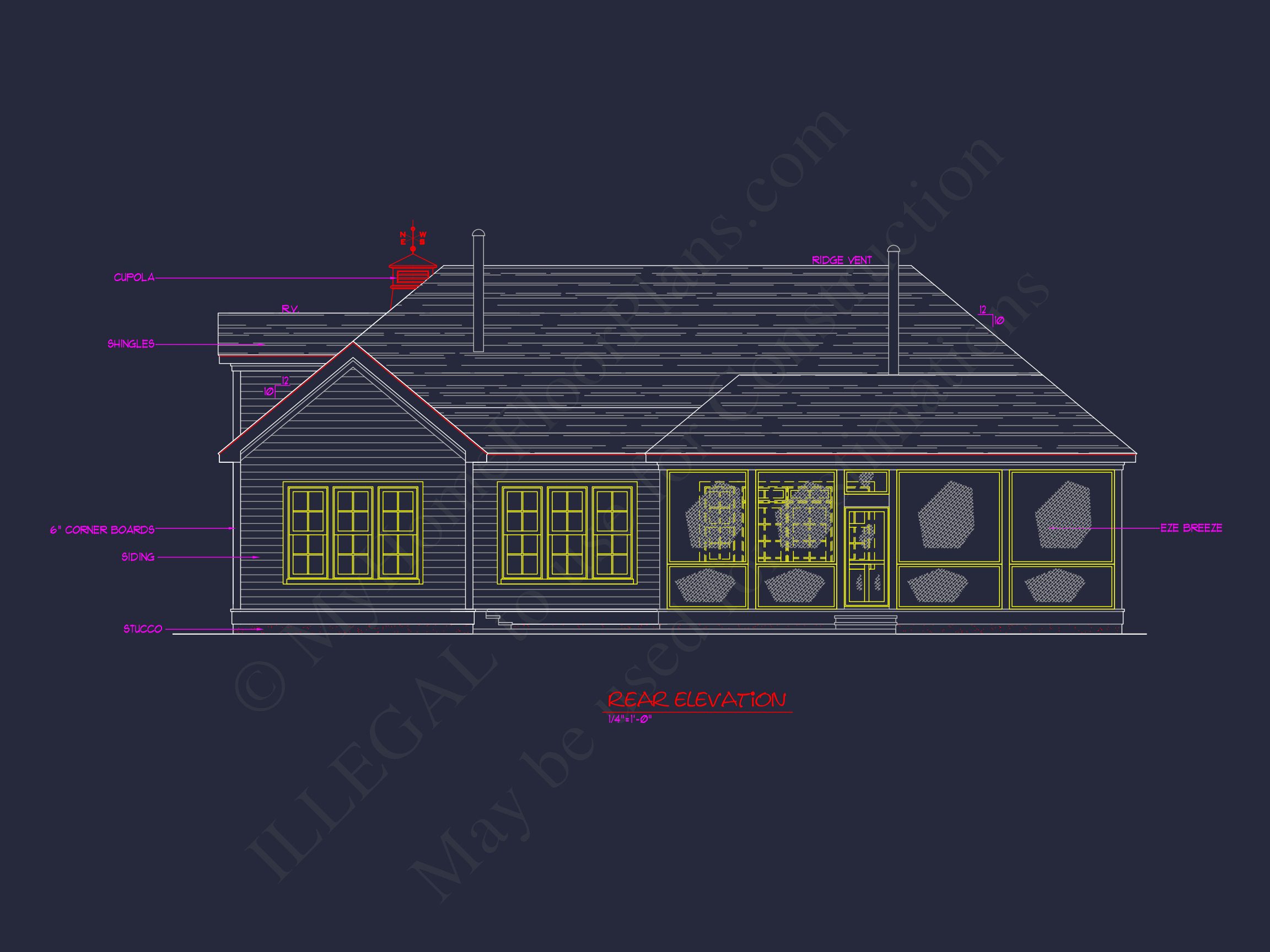 Traditional house Plan with 1 Story,CAD Designs & Floor Blueprint