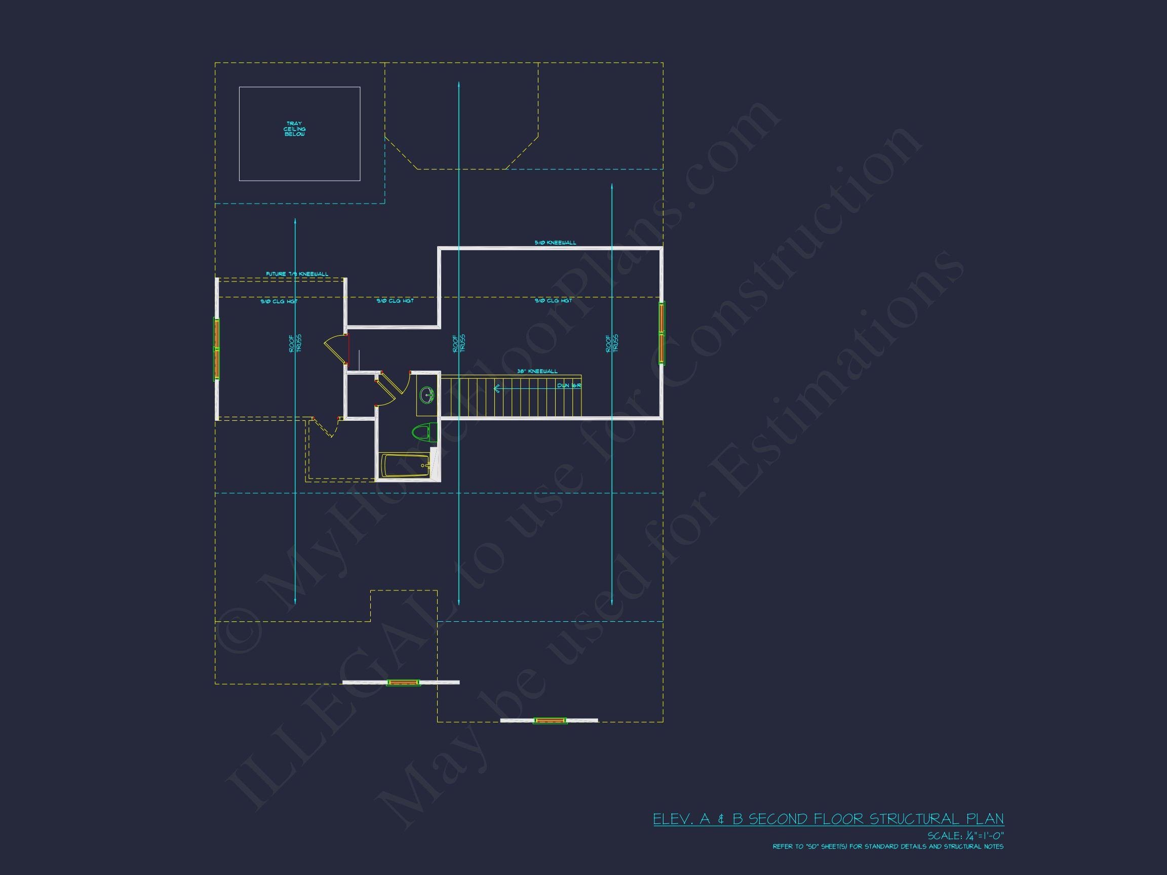 Traditional house Plan with 3 Bedrooms,2-Car Garage & CAD Designs
