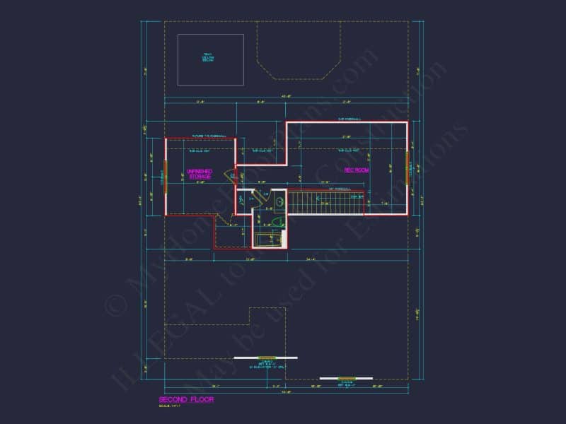 Traditional house Plan with 3 Bedrooms, 2-Car Garage & CAD Designs