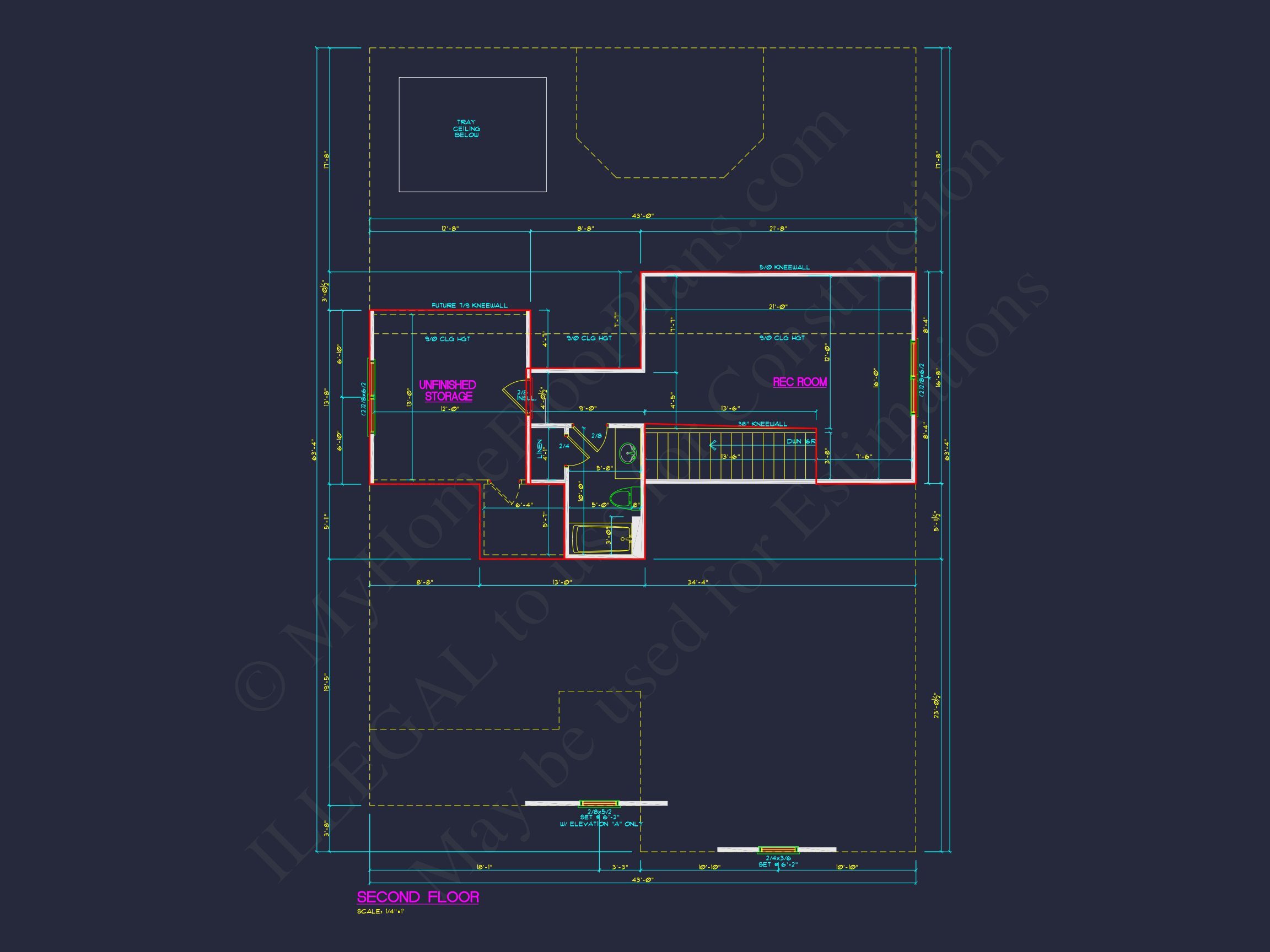 Traditional house Plan with 3 Bedrooms,2-Car Garage & CAD Designs